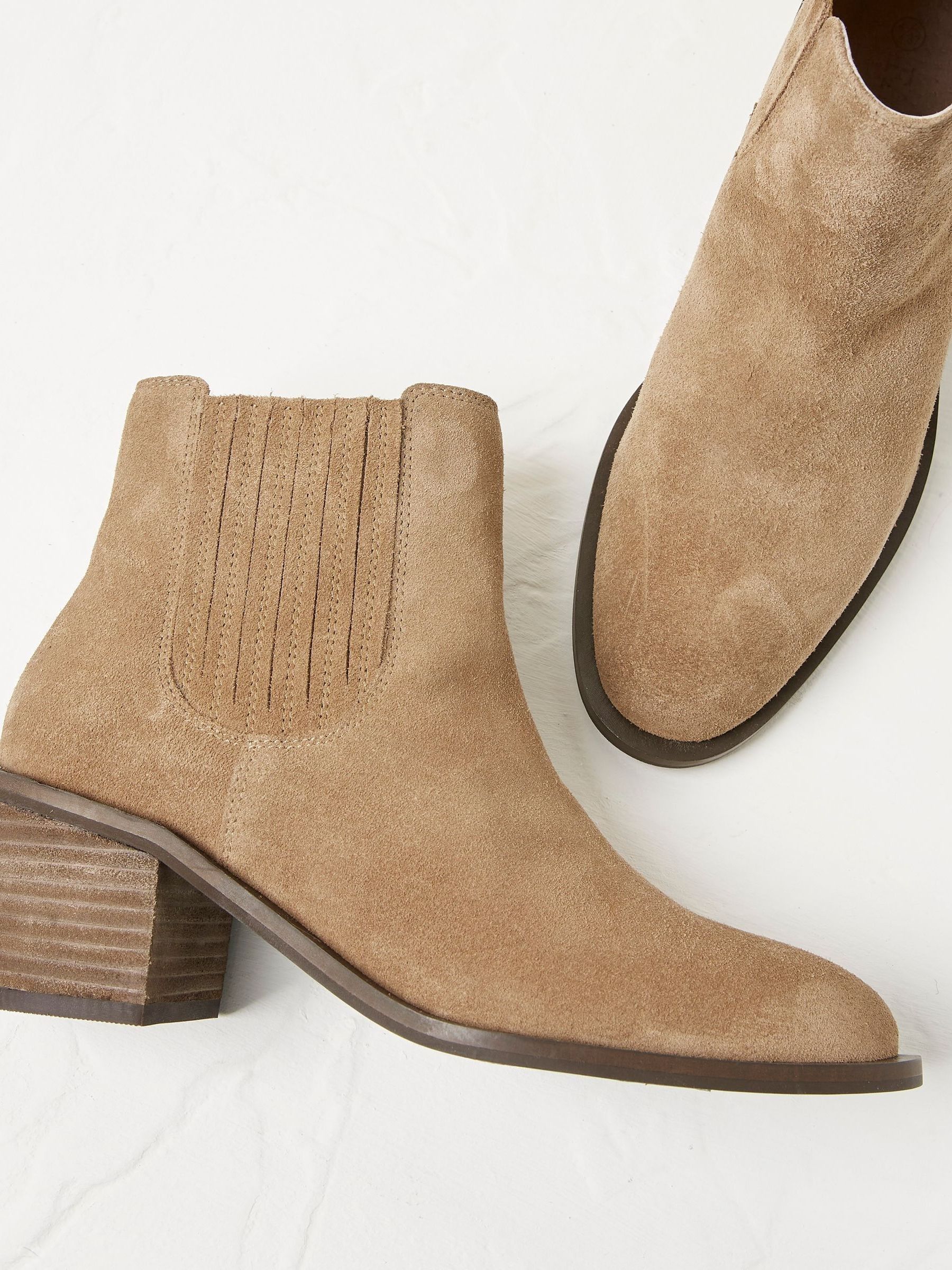 Brown Zara Block Heel Chelsea Boots - Image 4 of 5