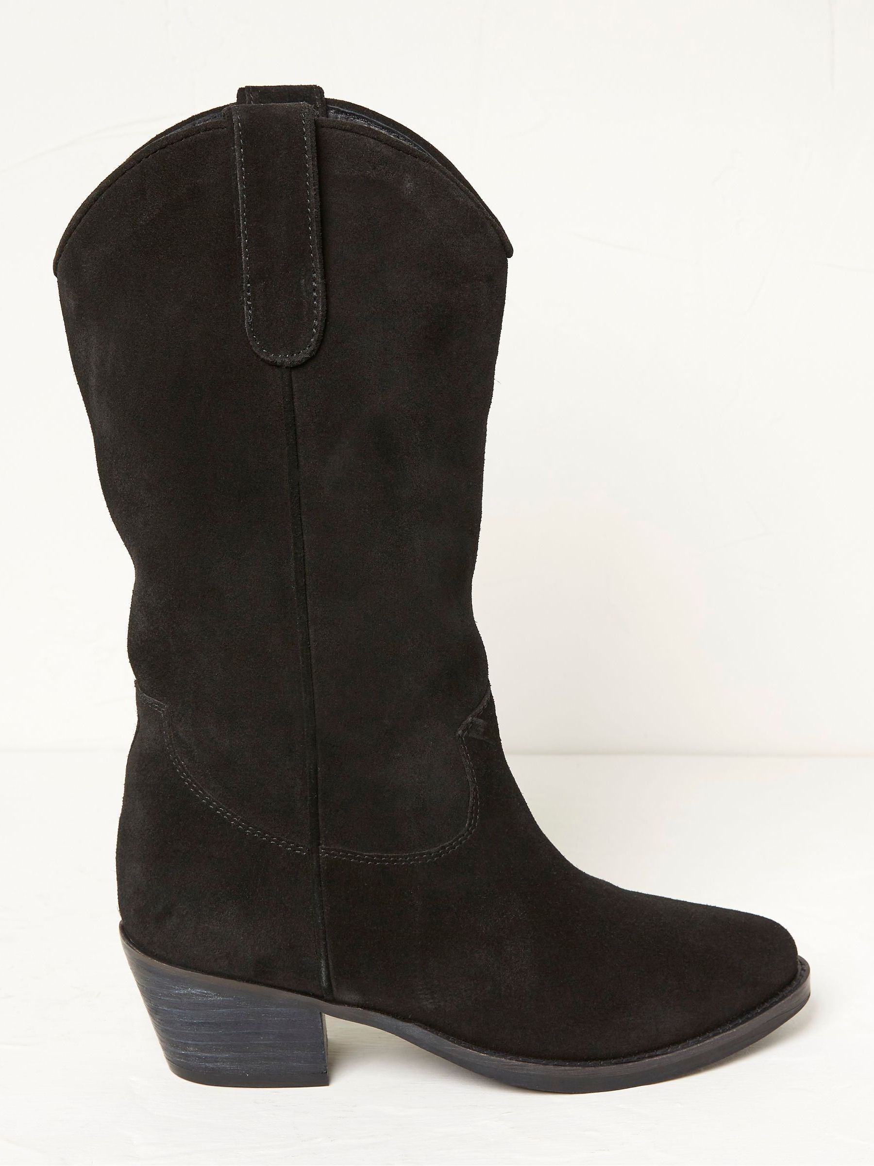 Black Sierra Western Mid Heel Boots - Image 1 of 4 Black Sierra Western Mid Heel Boots - Image 1 of 4