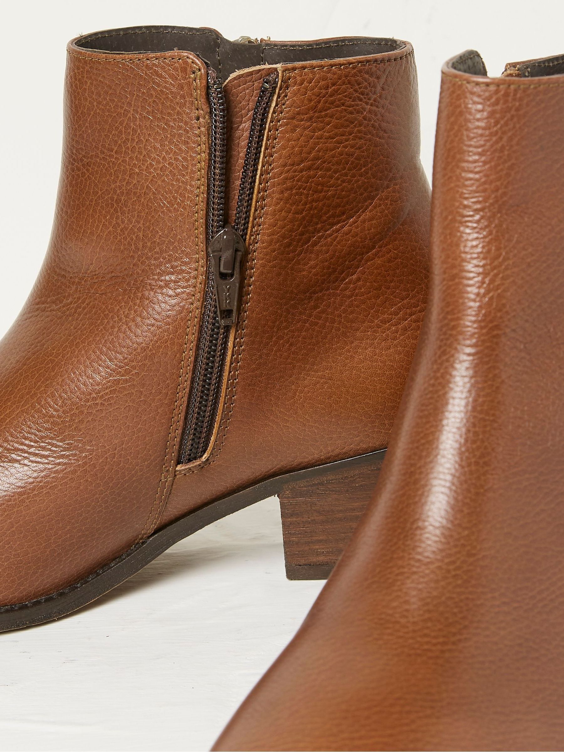 Camel Betsy Zip Detail Ankle Boots - Image 4 of 4