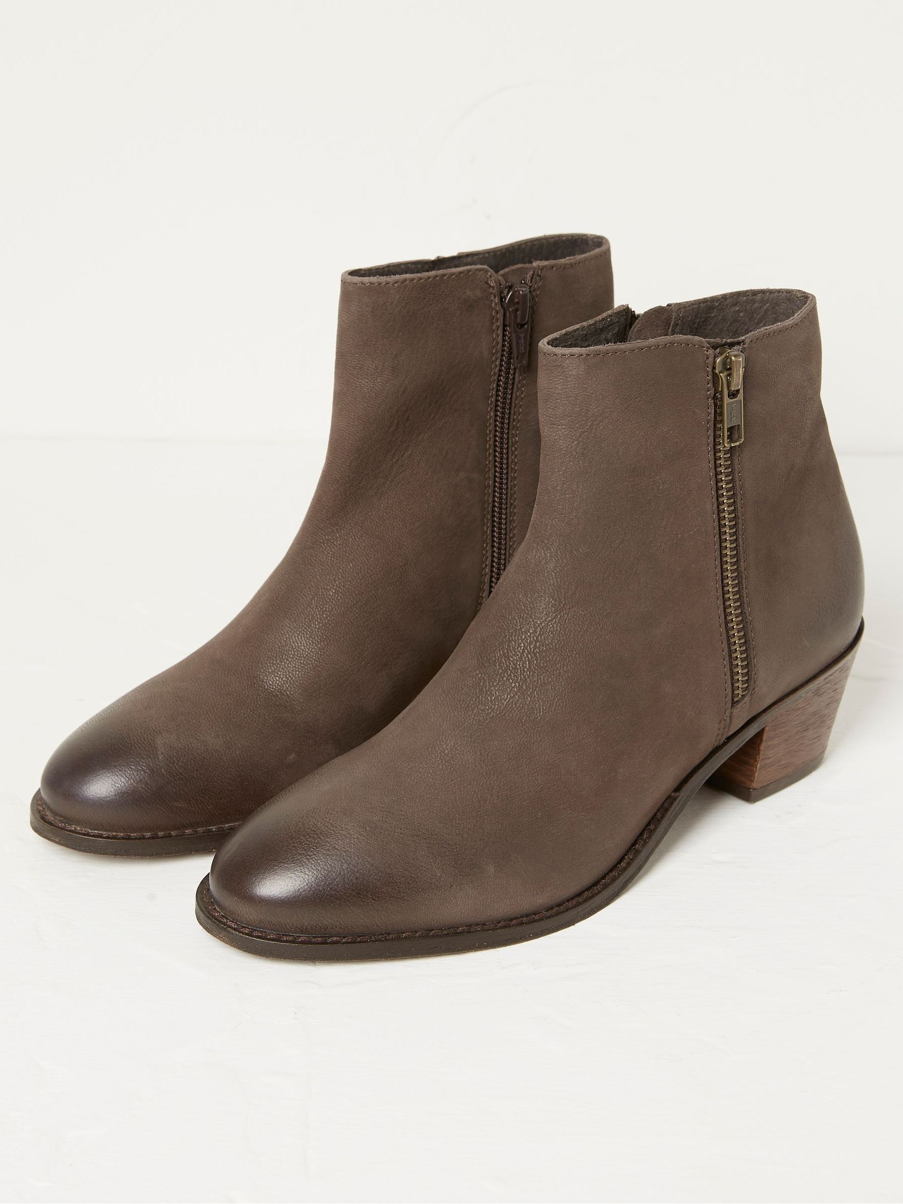 Brown Betsy Zip Detail Ankle Boots - Image 1 of 6
