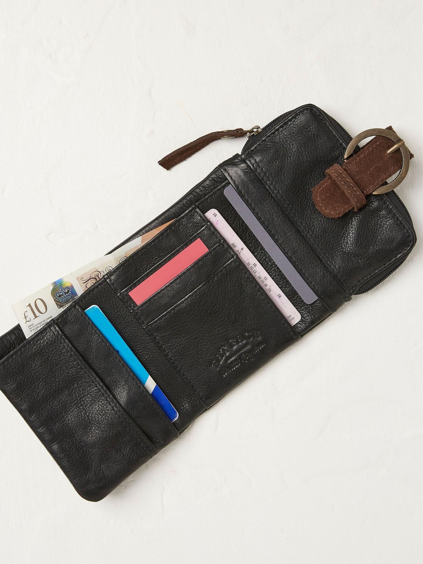 Black Feature Buckle Leather Purse - Image 2 of 4 Black Feature Buckle Leather Purse - Image 2 of 4