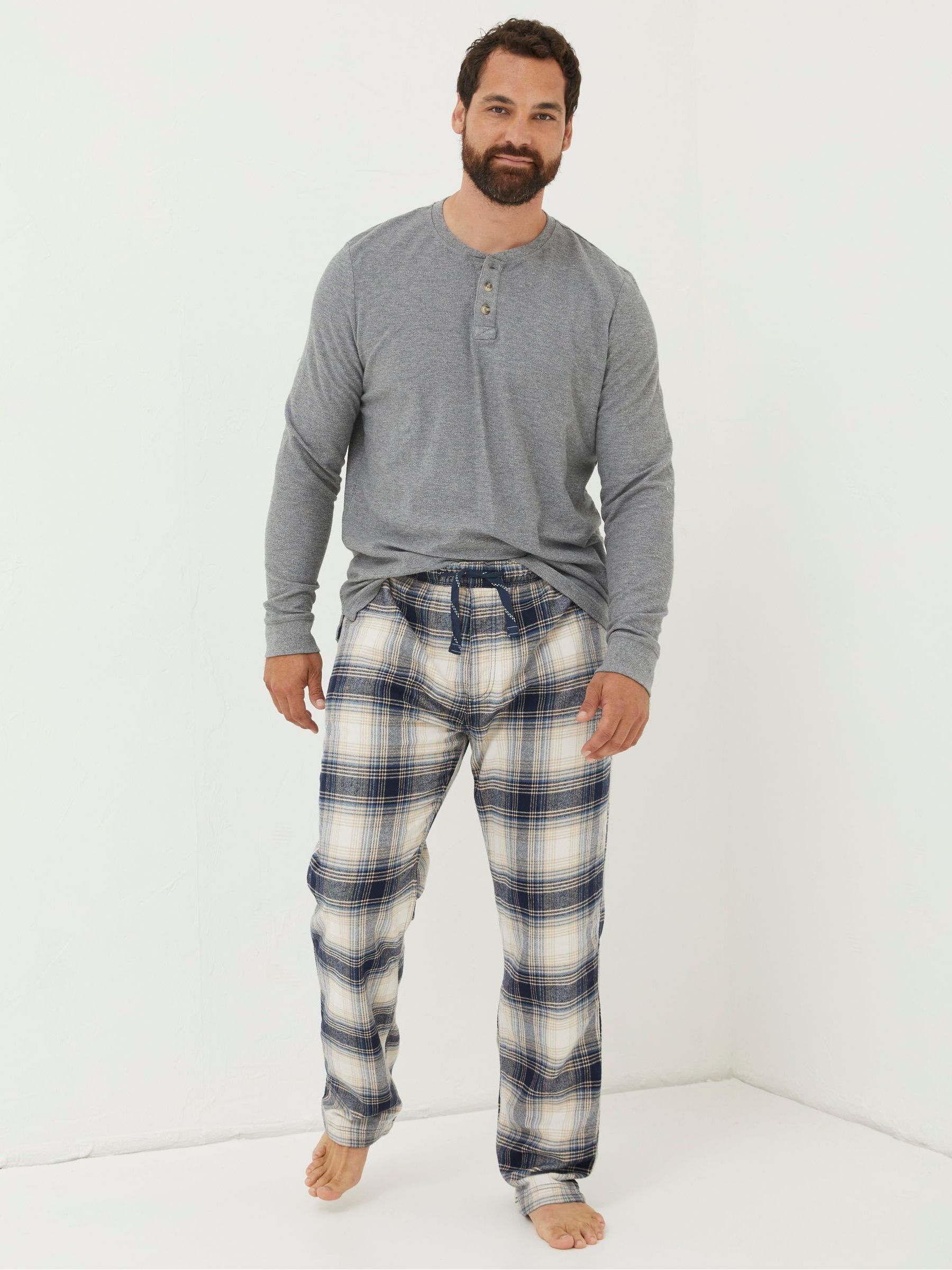 White Fife Checked Pyjama Bottoms - Image 1 of 3 White Fife Checked Pyjama Bottoms - Image 1 of 3