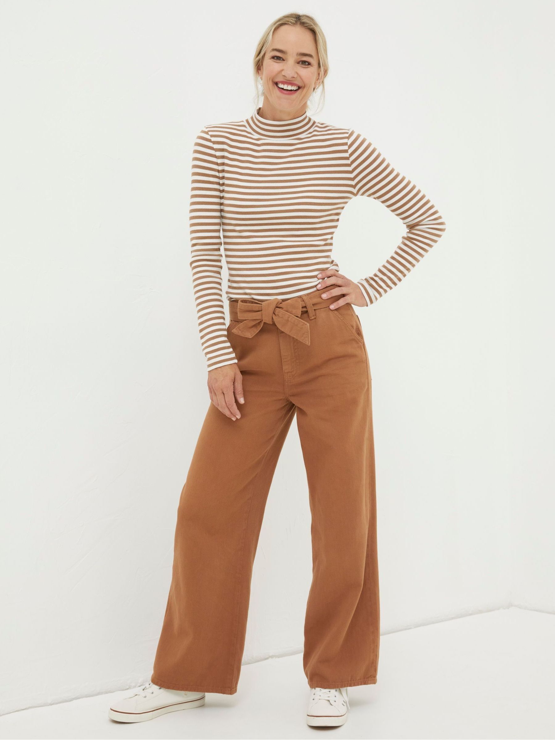 Brown Bodi Belted Drape Trousers - Image 3 of 5