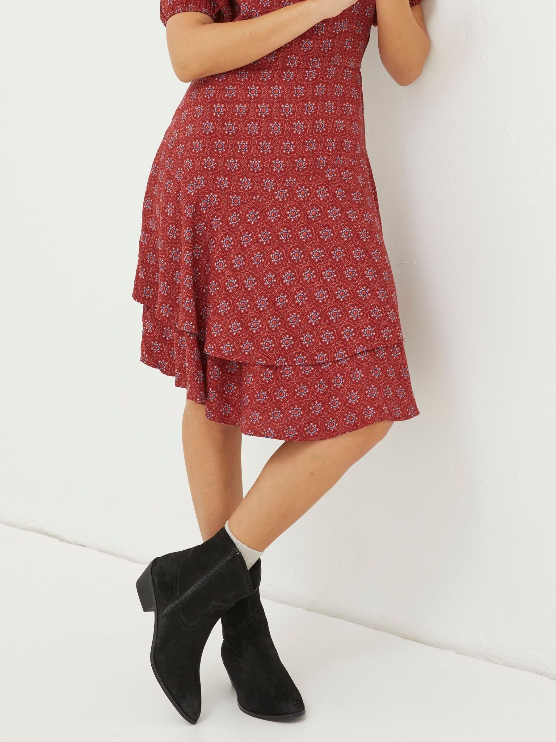 Red Shaney Craft Geo Dress - Image 3 of 5