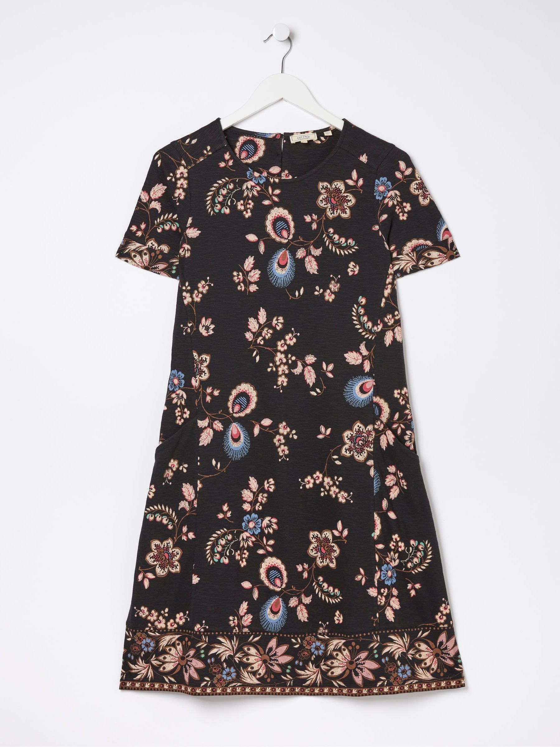 Black Simone Fall Floral Jersey Dress - Image 6 of 6 Black Simone Fall Floral Jersey Dress - Image 6 of 6