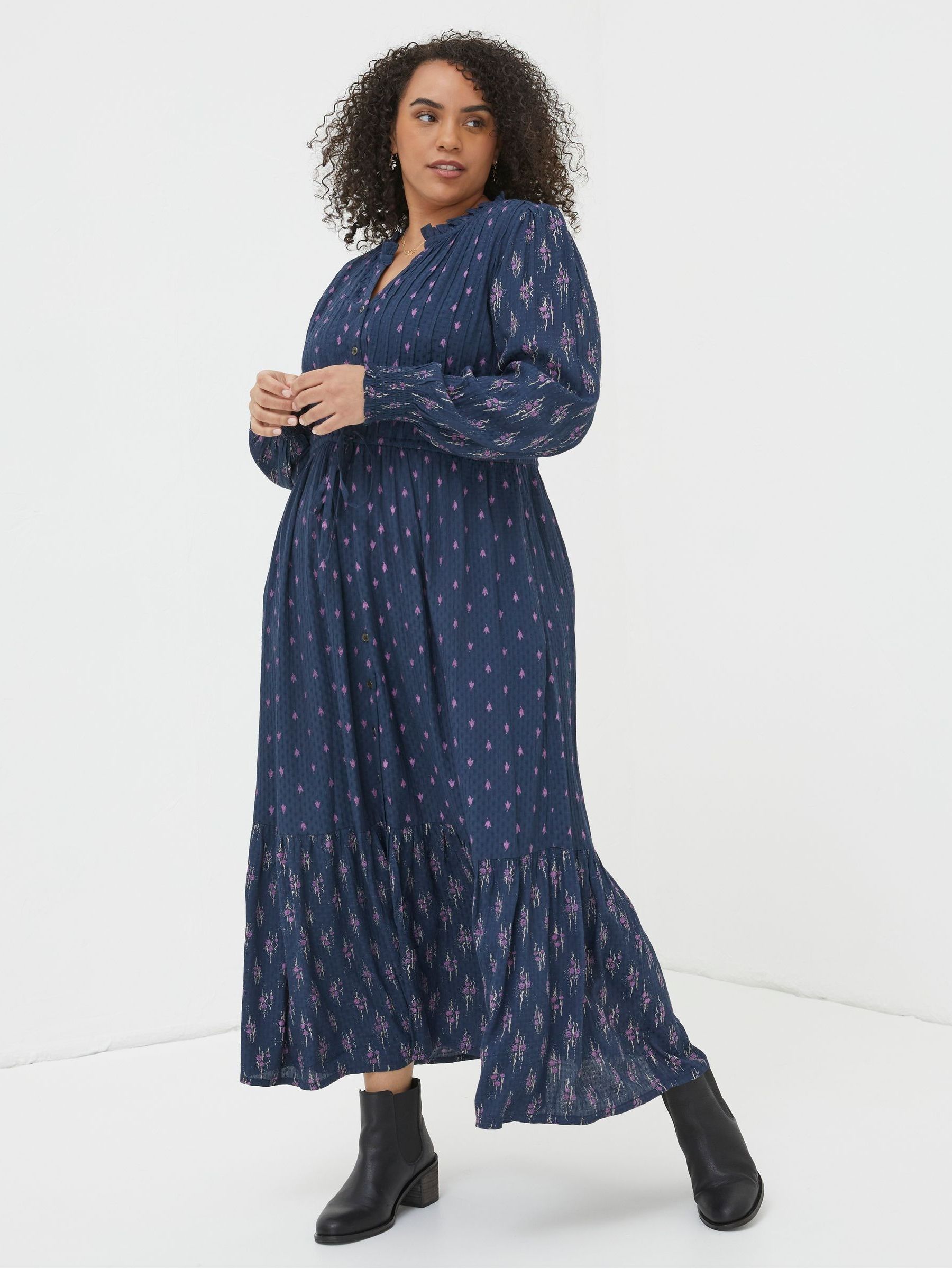 Blue Jolene Ink Ditsy Maxi Dress - Image 3 of 7