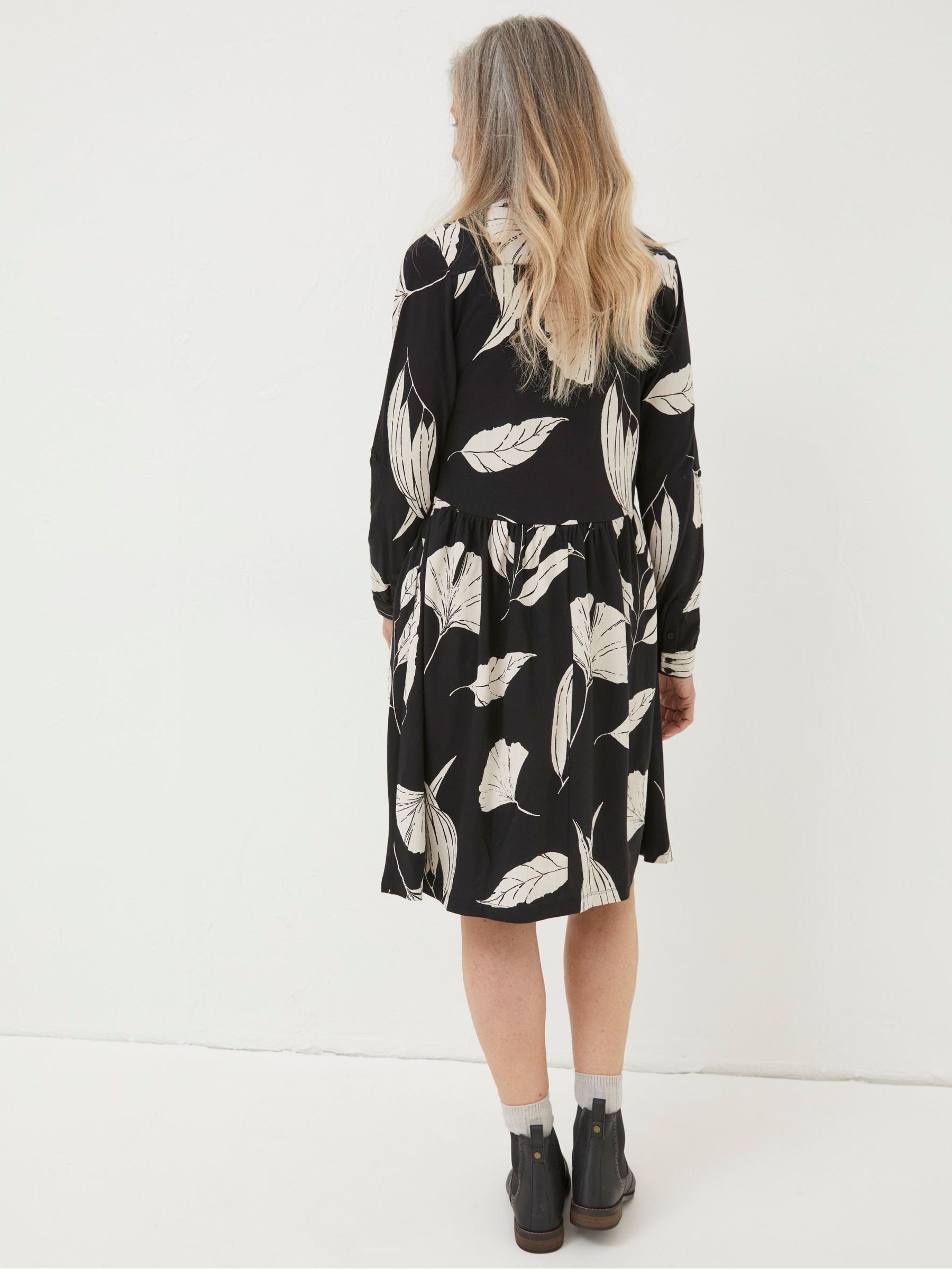 Black Elsie Twilight Leaves Jersey Dress - Image 2 of 6