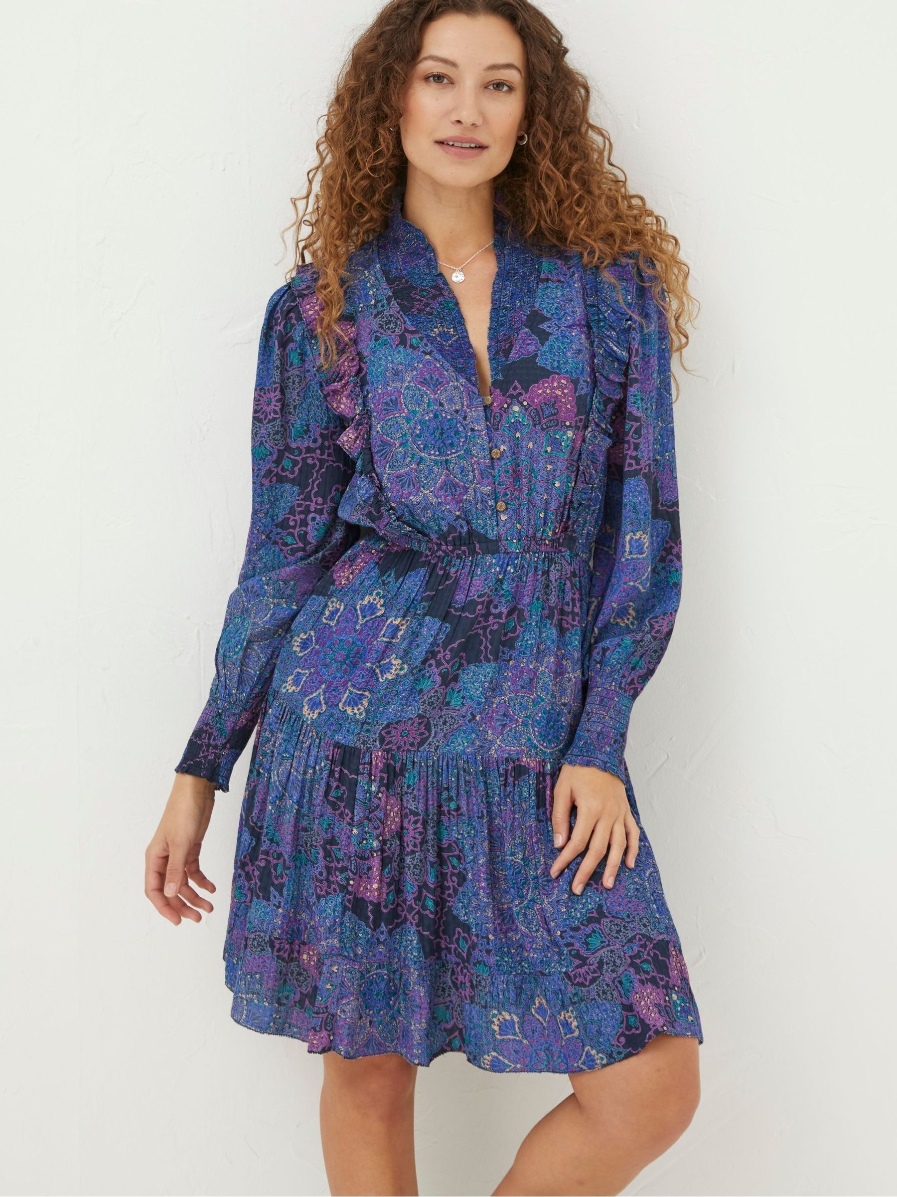 Blue Darcey Mosaic Geo Dress - Image 1 of 6