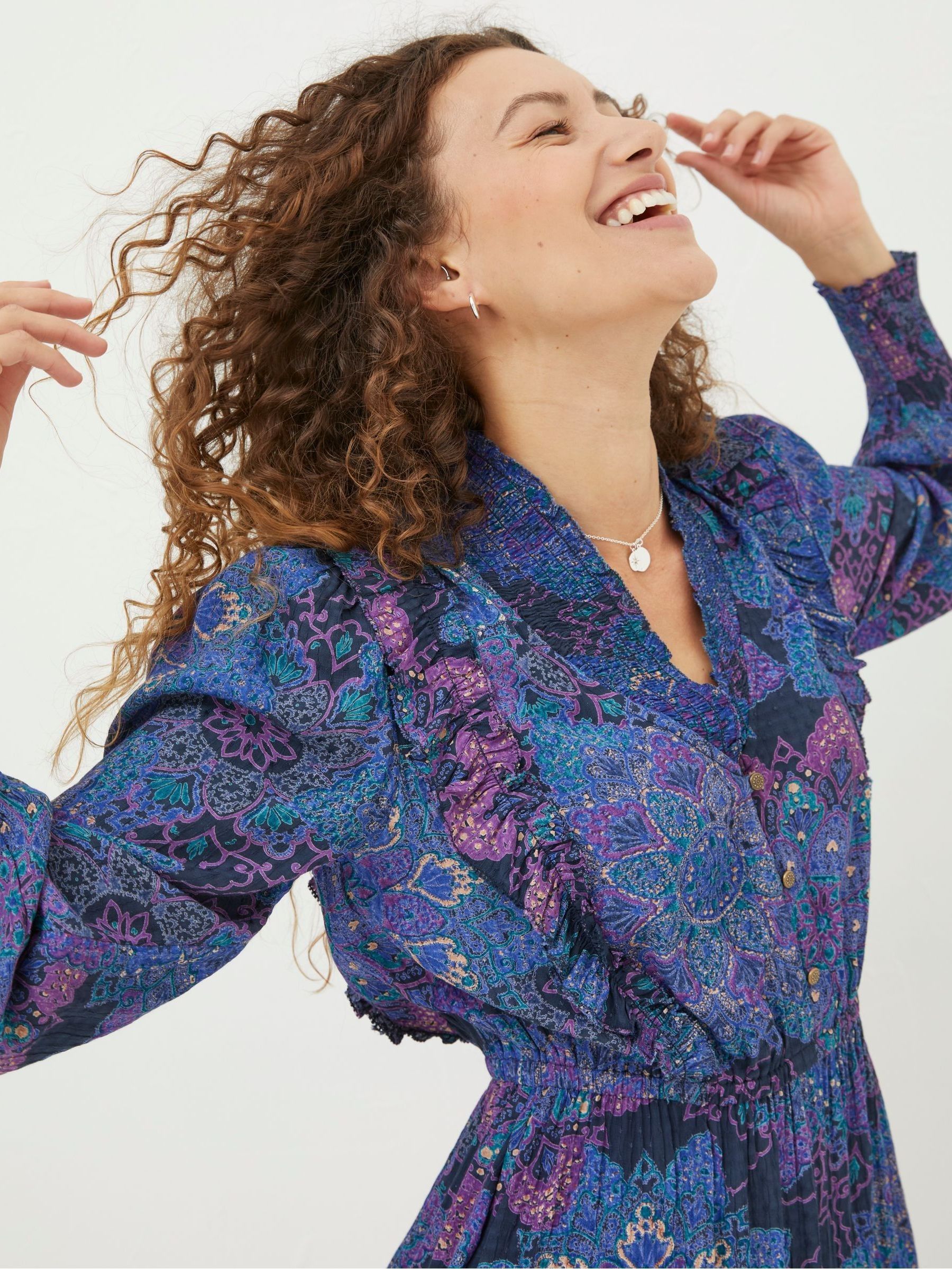 Blue Darcey Mosaic Geo Dress - Image 4 of 6