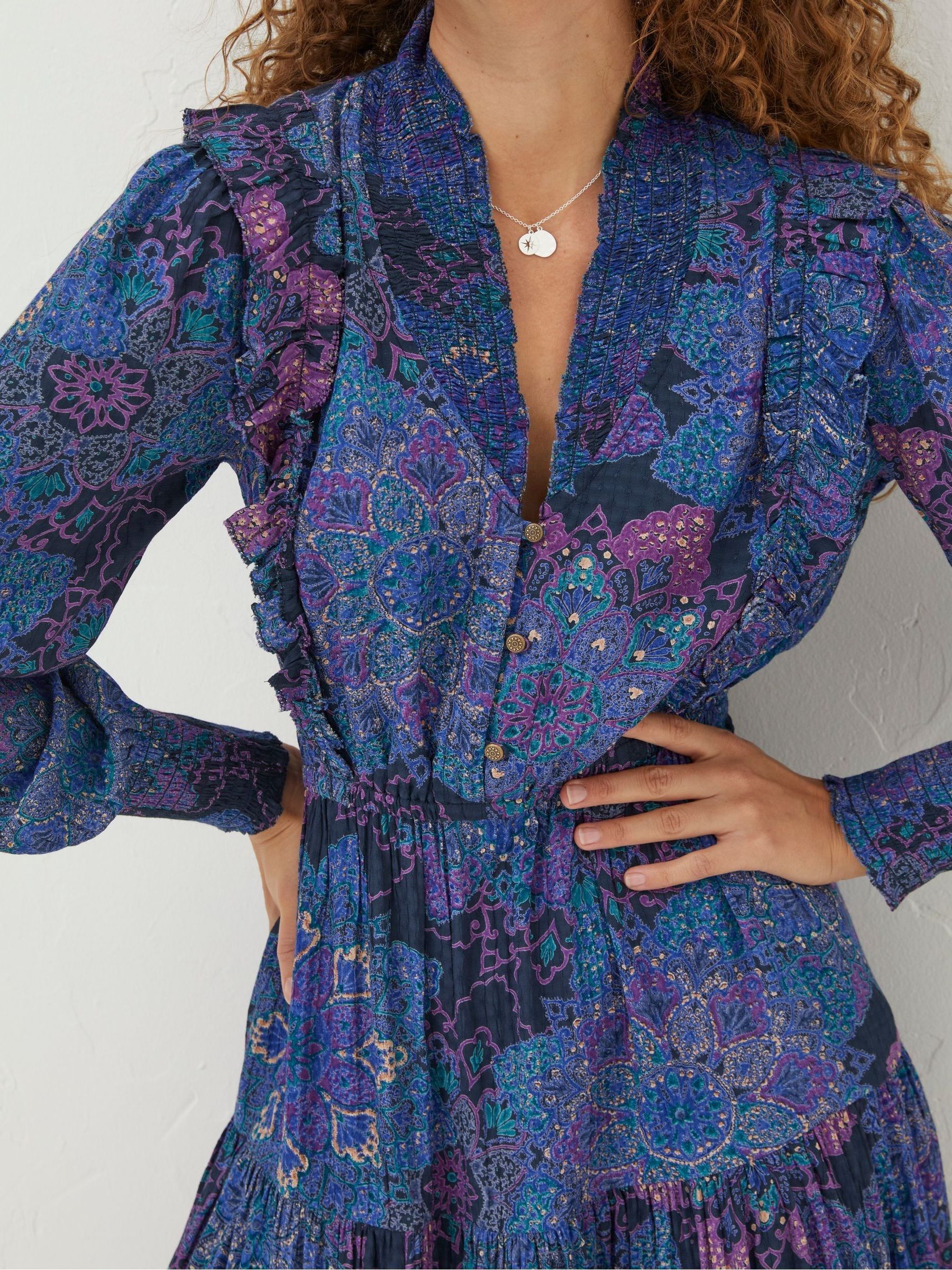Blue Darcey Mosaic Geo Dress - Image 5 of 6