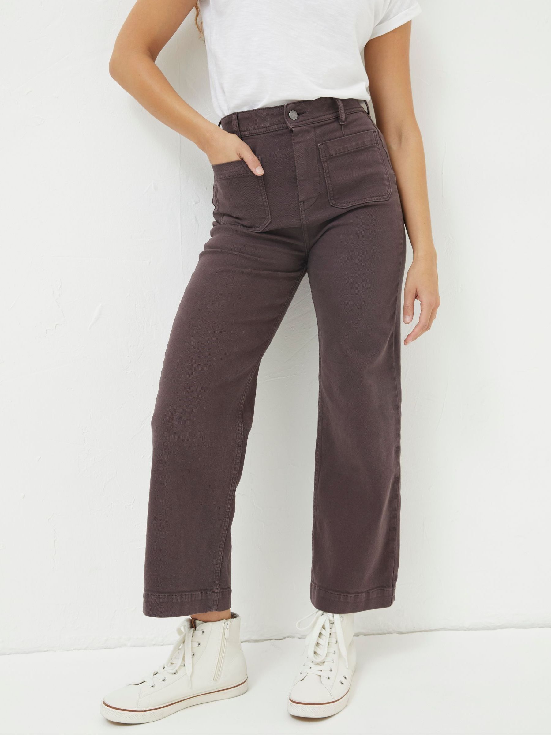 Purple Wide Leg Cropped Jeans - Image 3 of 6