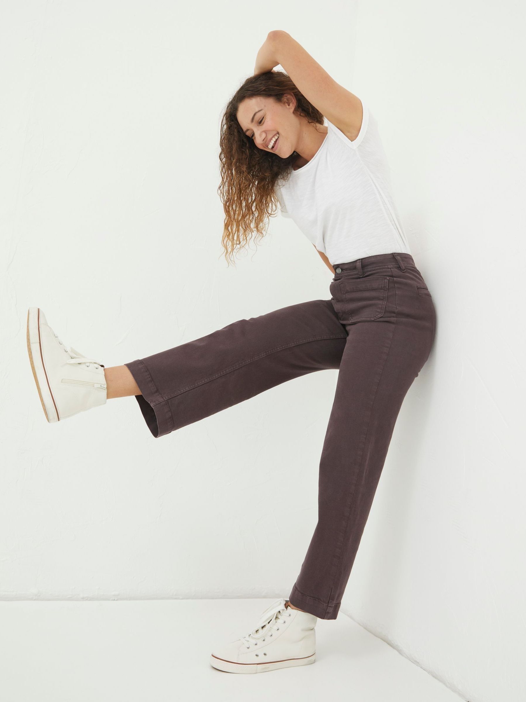 Purple Wide Leg Cropped Jeans - Image 5 of 6