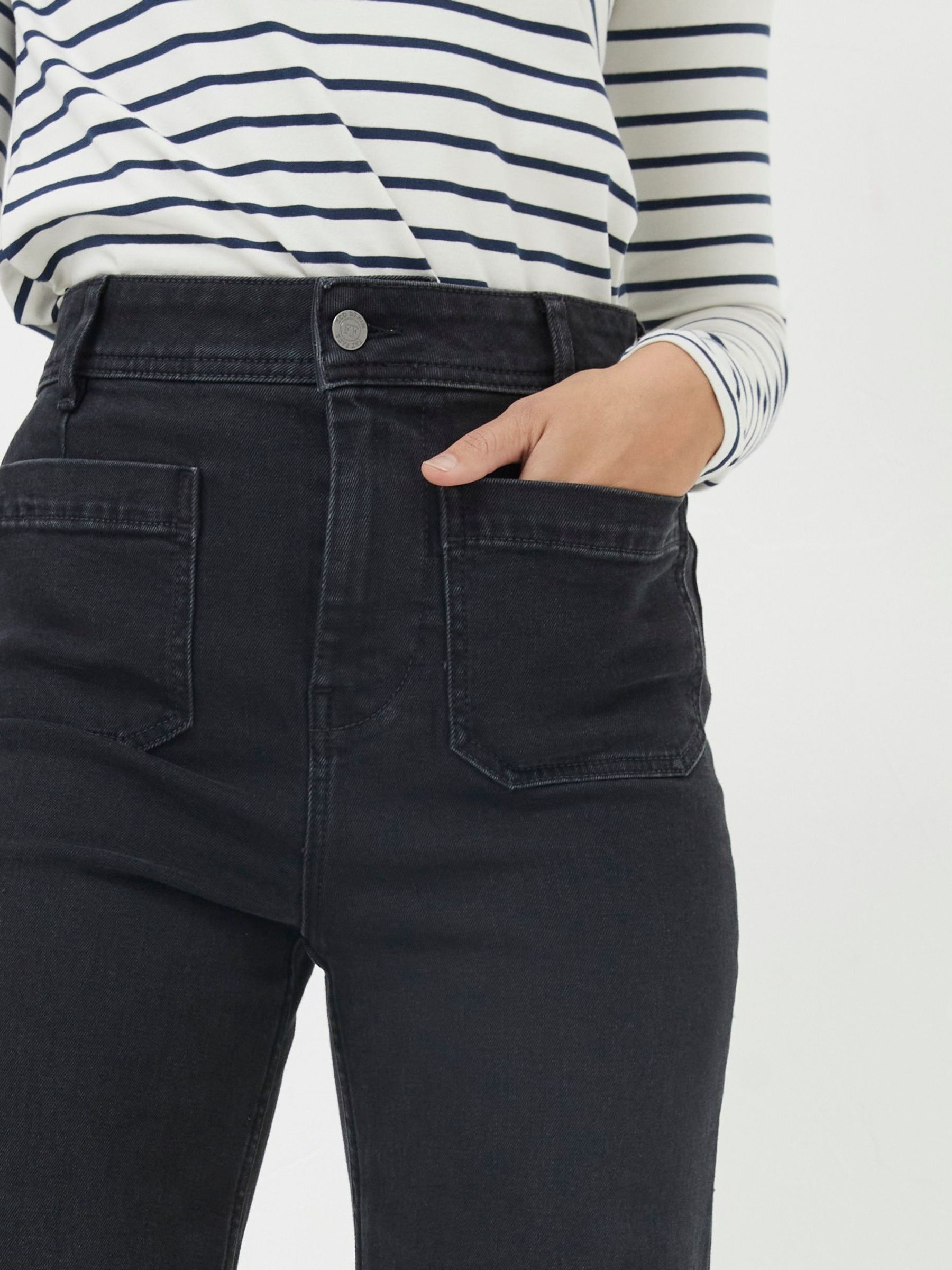 Keswick Black Wide Leg Cropped Jeans - Image 5 of 6