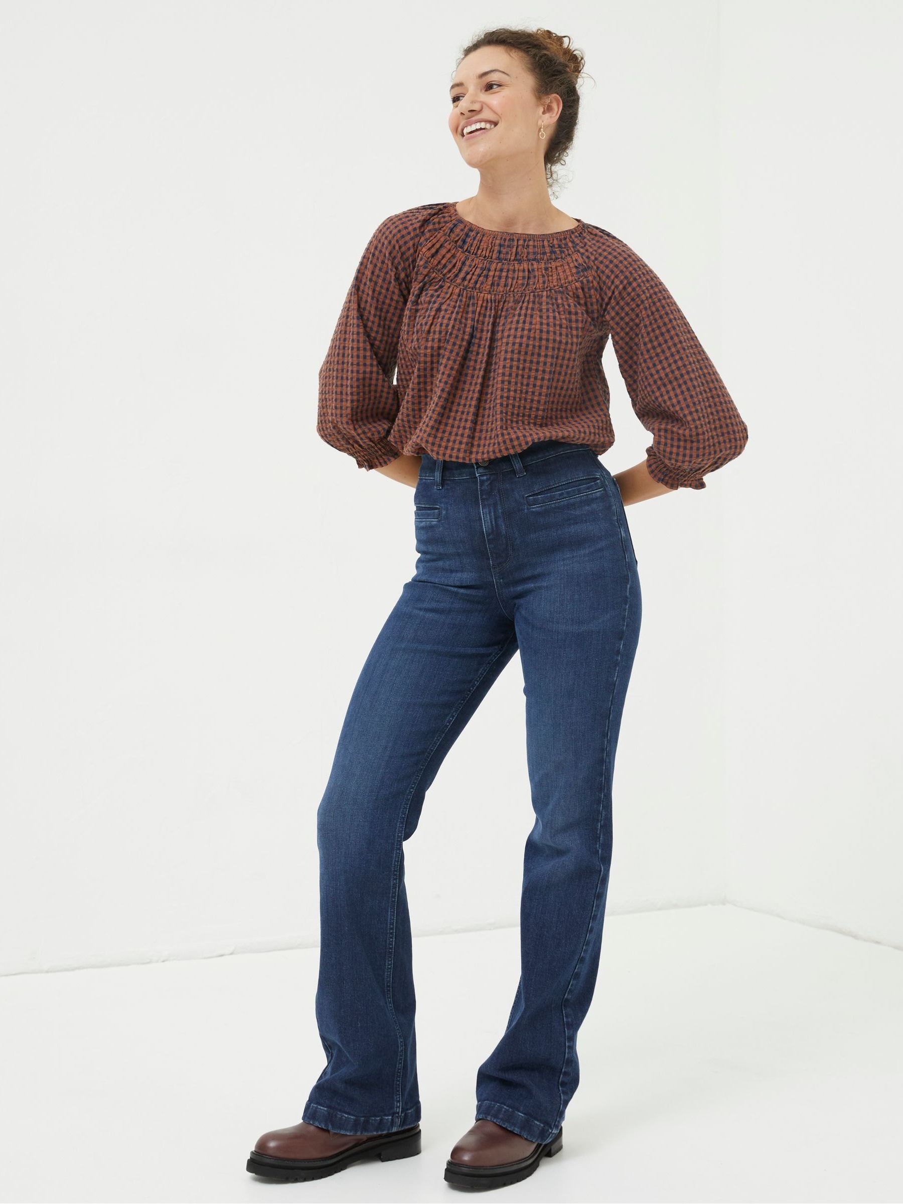 Blue Fly Flare Jeans - Image 4 of 6