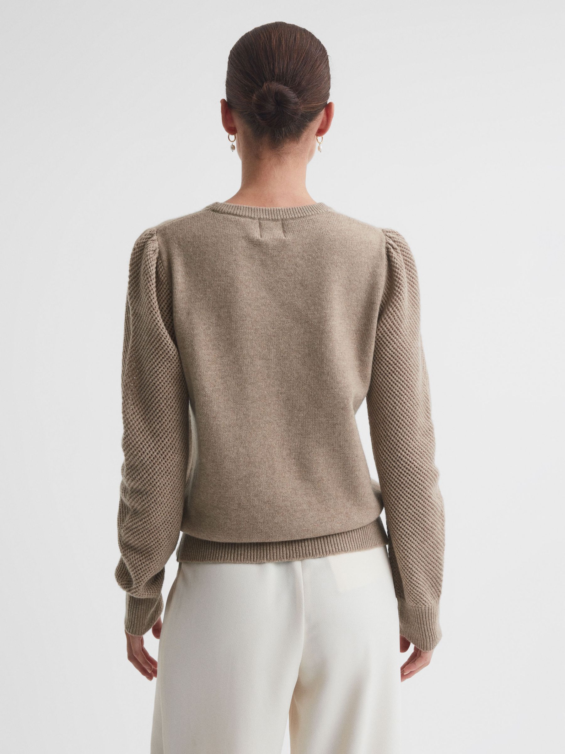 Madeleine Thompson Wool-Cashmere Crew Neck Top in Oatmeal - Image 5 of 5