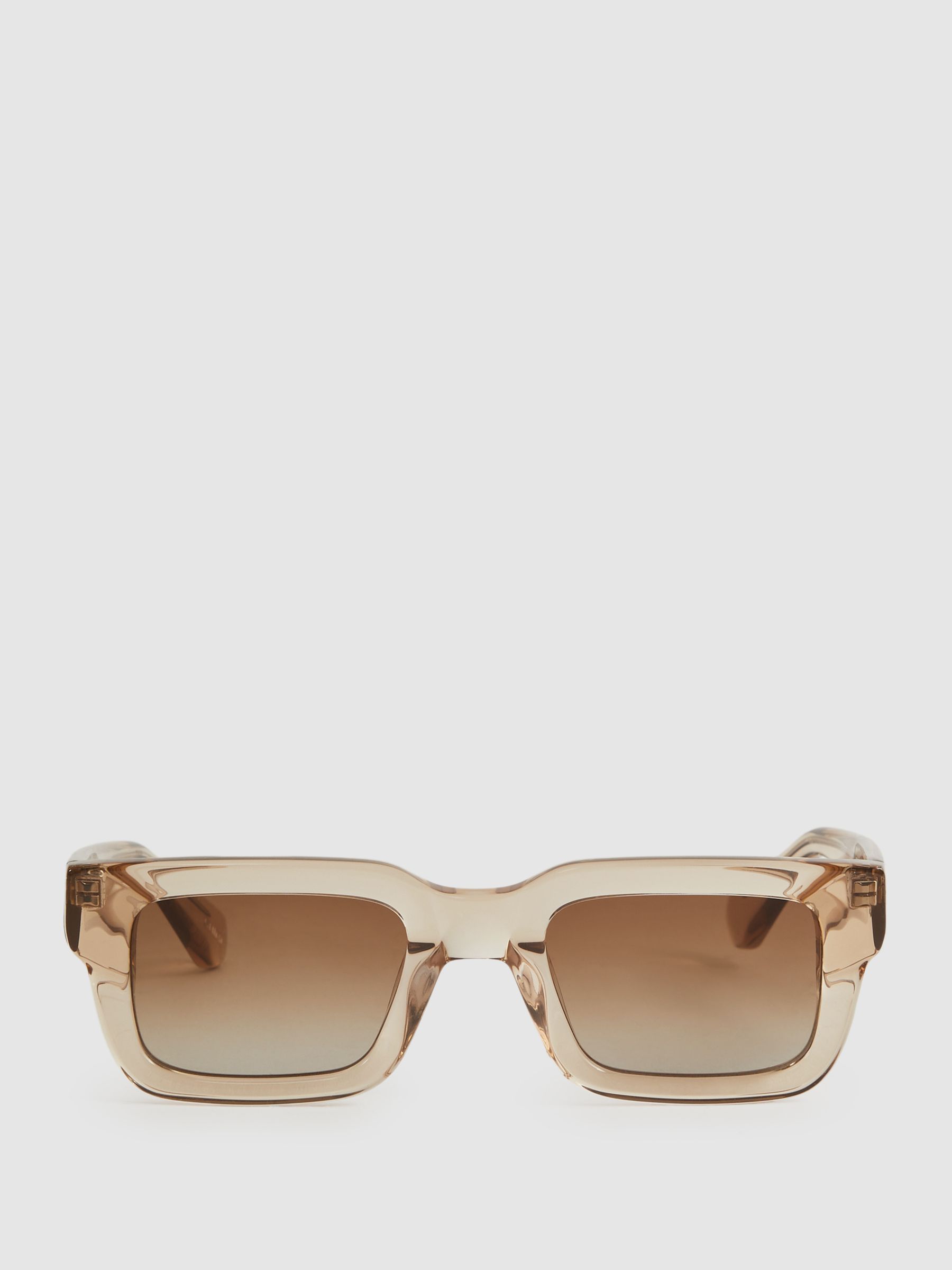Chimi Rectangular Frame Acetate Sunglasses in Ecru - Image 1 of 5