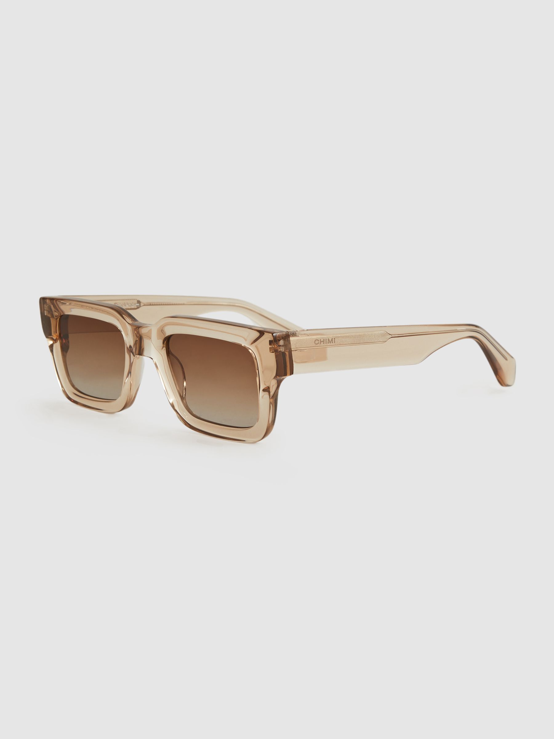 Chimi Rectangular Frame Acetate Sunglasses in Ecru - Image 3 of 5