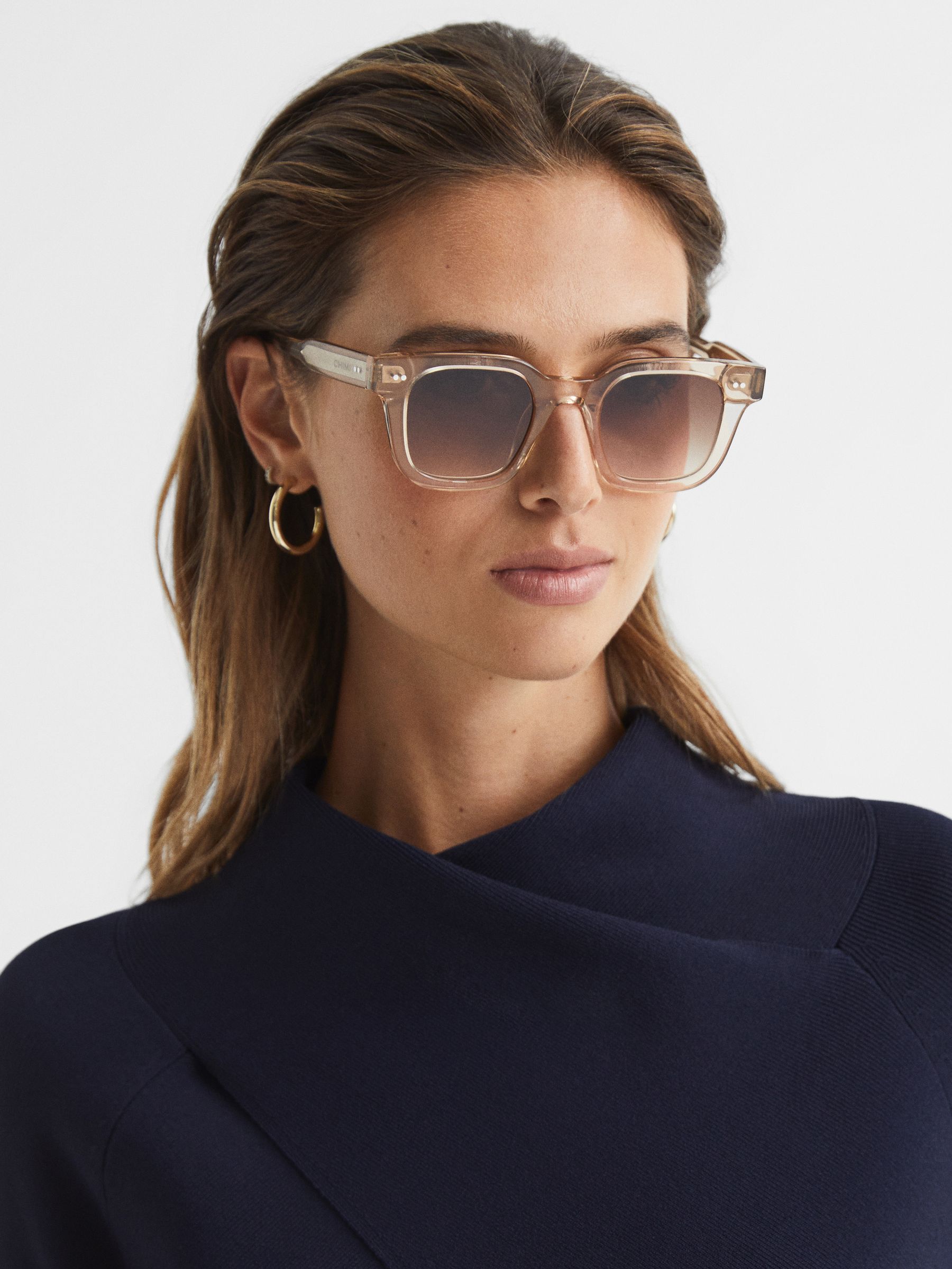 Chimi Square Frame Acetate Sunglasses in Ecru - Image 2 of 5
