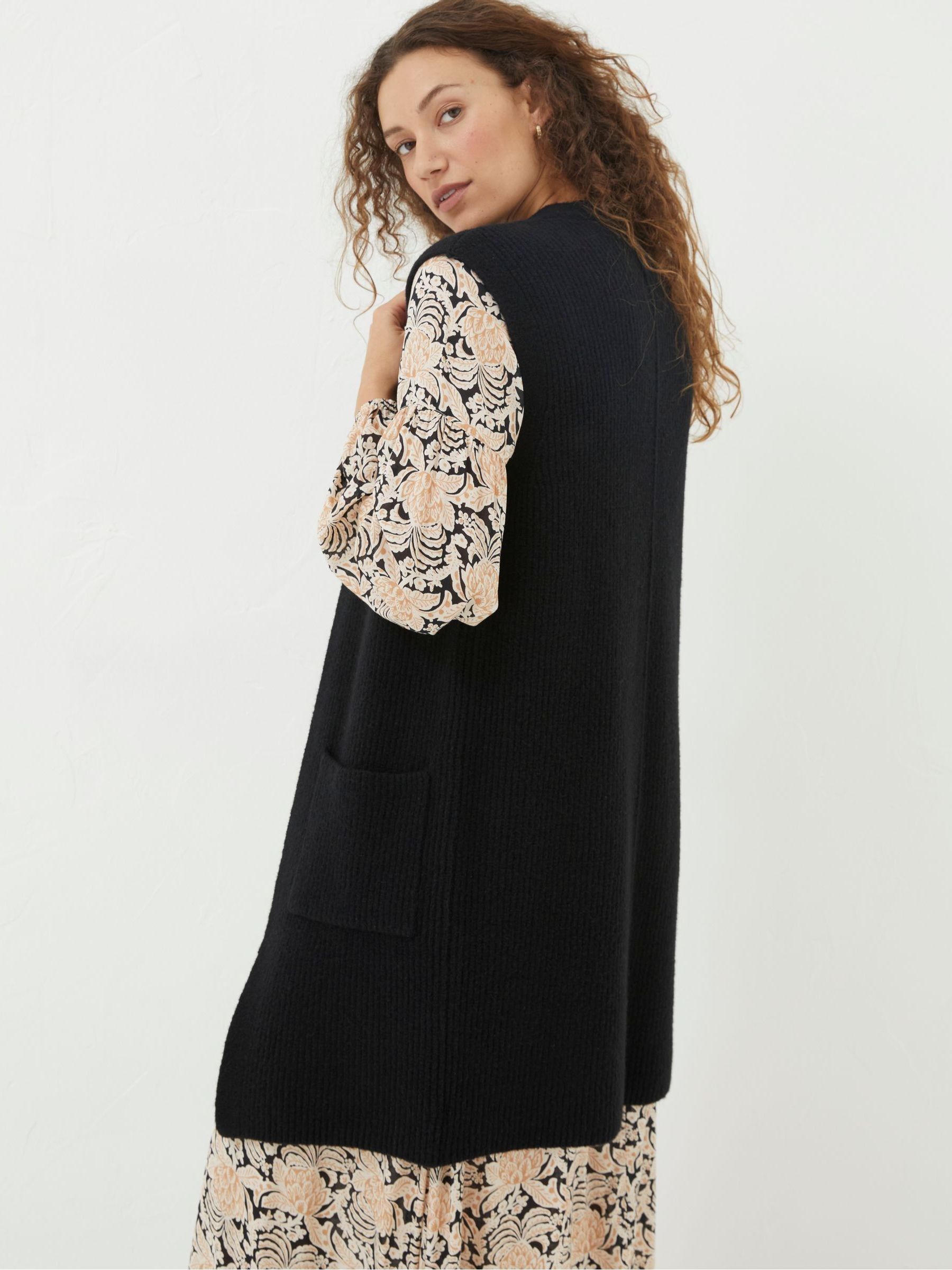 Black Lexi Long Sleeveless Cardigan - Image 2 of 5