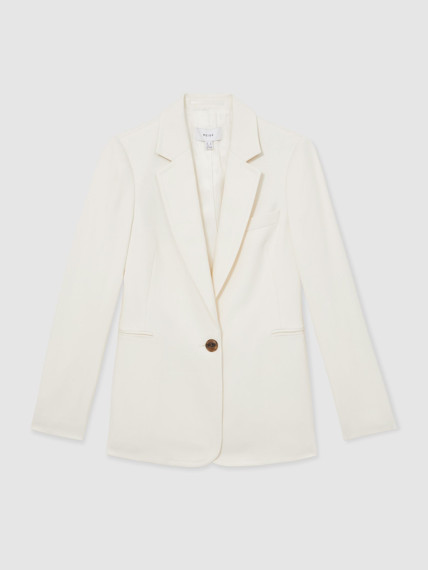Single-Breasted Suit Jacket in Cream - Image 2 of 6