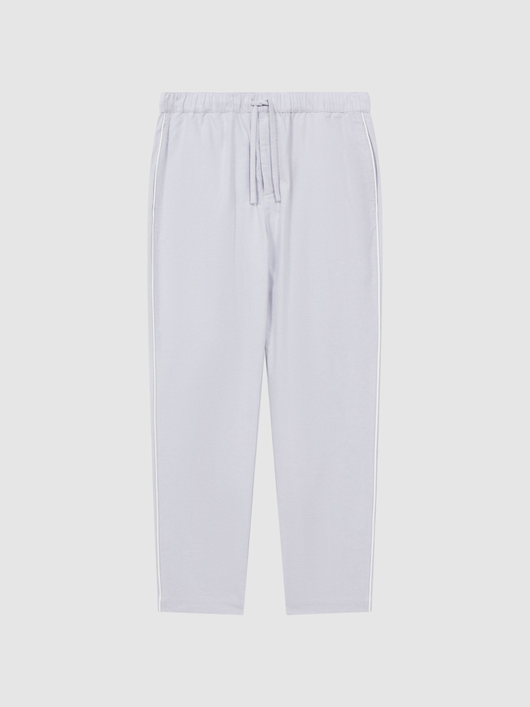Cotton Drawstring Pyjama Bottoms in Ice Grey - Image 2 of 5