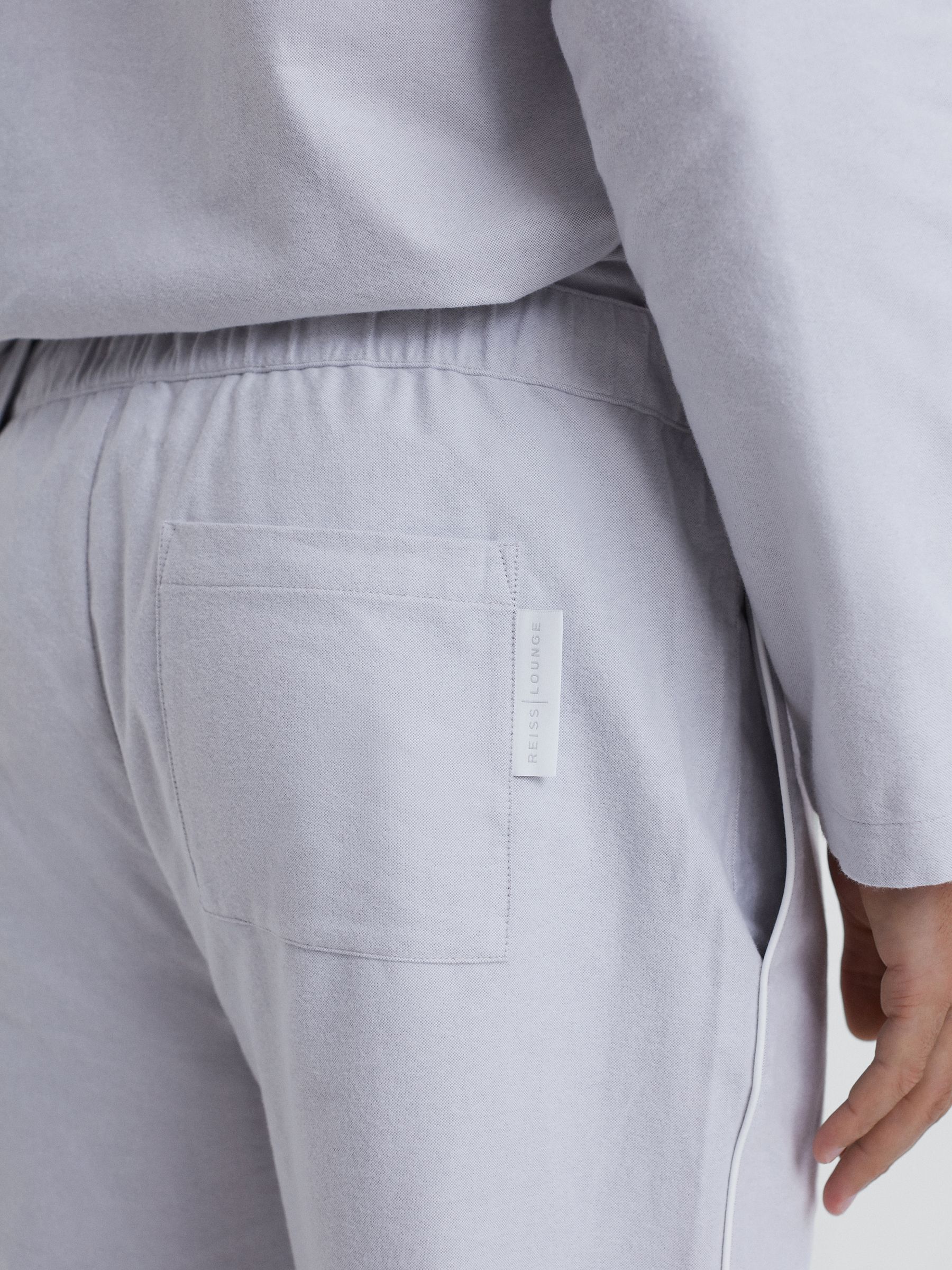 Cotton Drawstring Pyjama Bottoms in Ice Grey - Image 5 of 5