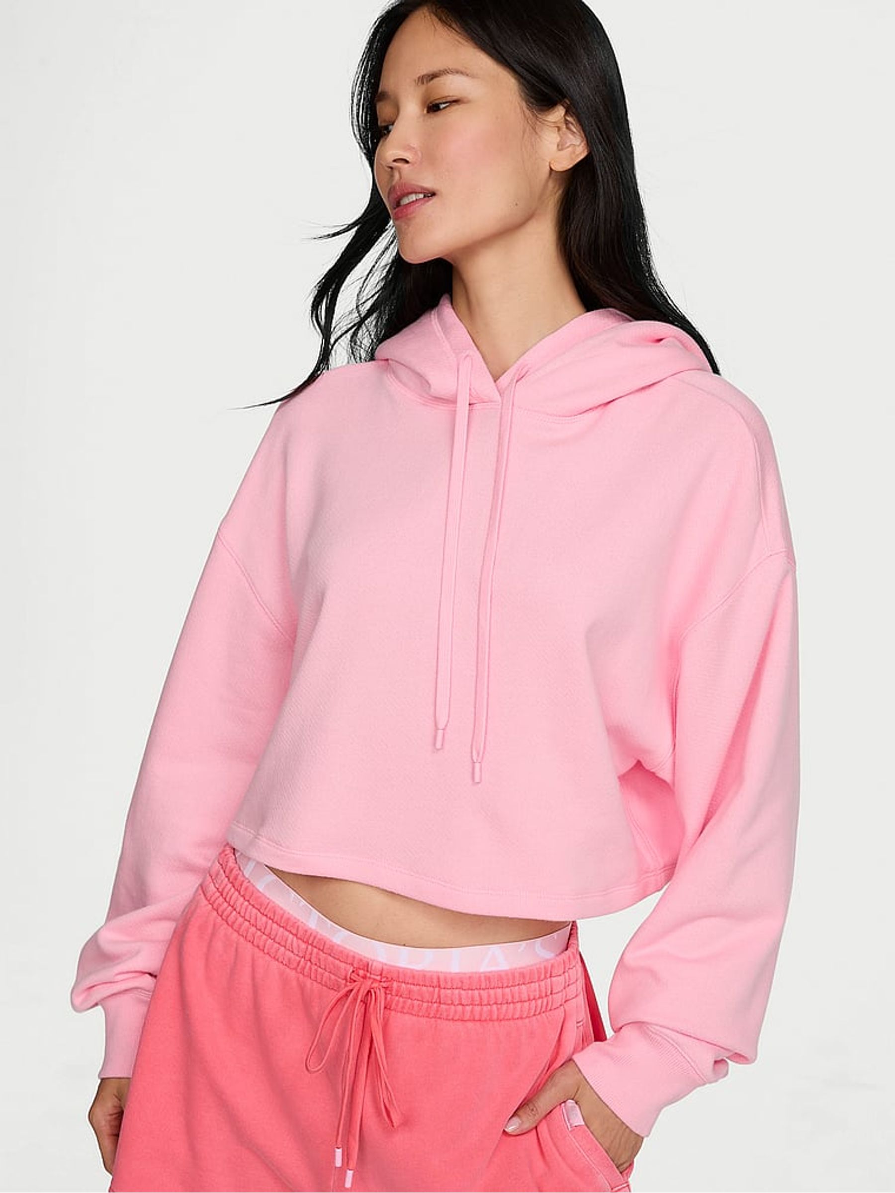 Victoria Pink Fashion Show Cropped Fleece Hoodie - Image 2 of 3 Victoria Pink Fashion Show Cropped Fleece Hoodie - Image 2 of 3