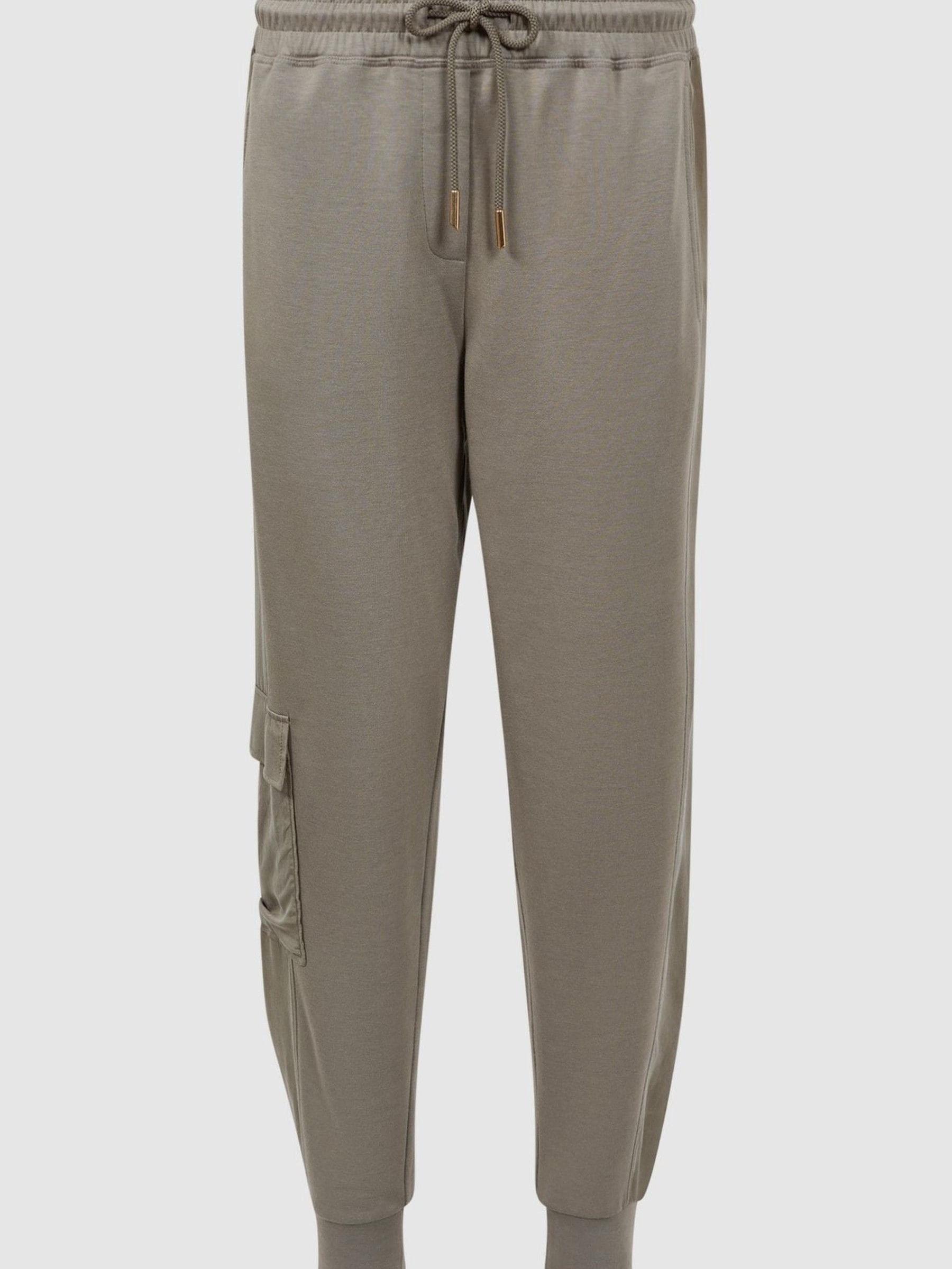 Hybrid Side Stripe Drawstring Joggers in Khaki - Image 2 of 4