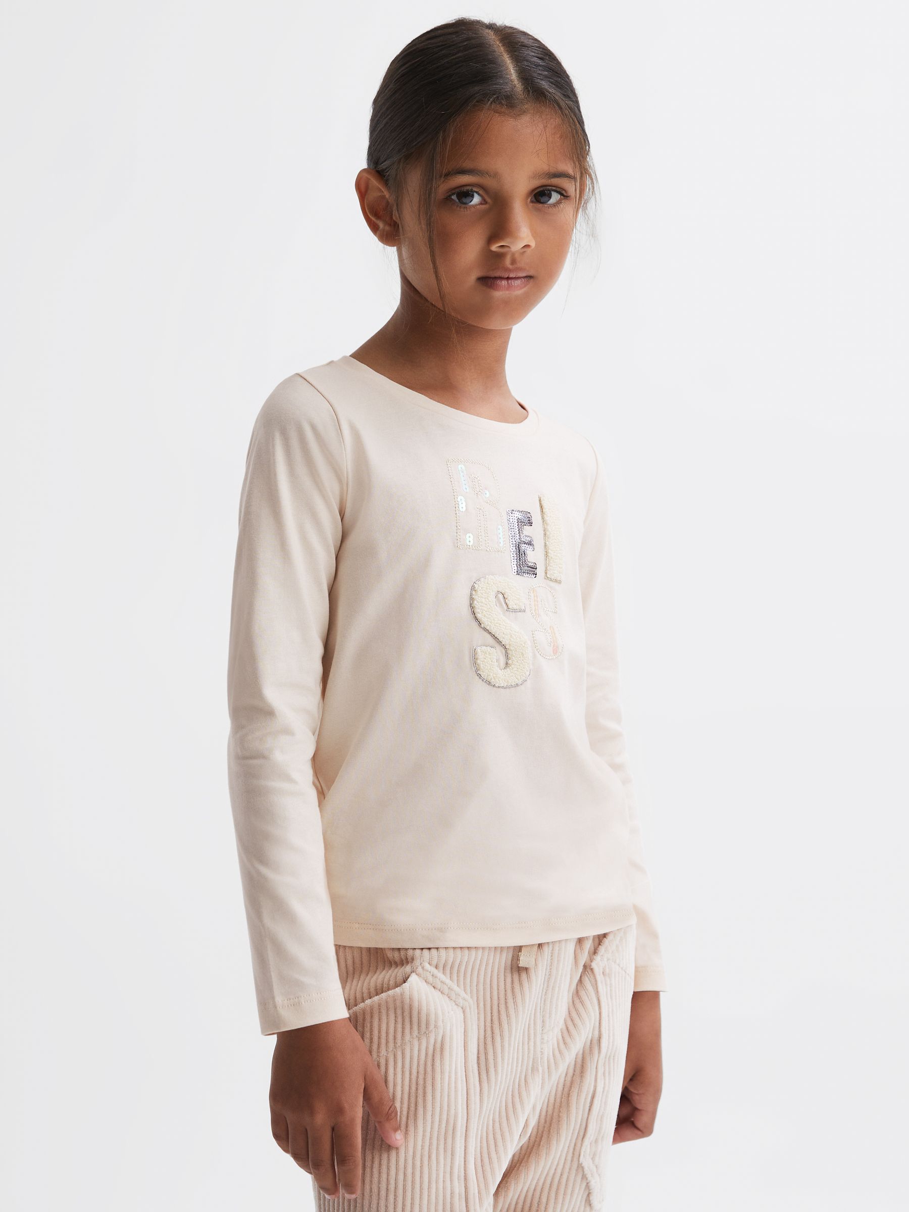 9-14 yrs Embellished 100% Cotton T-Shirt in Pink - Image 1 of 6 9-14 yrs Embellished 100% Cotton T-Shirt in Pink - Image 1 of 6
