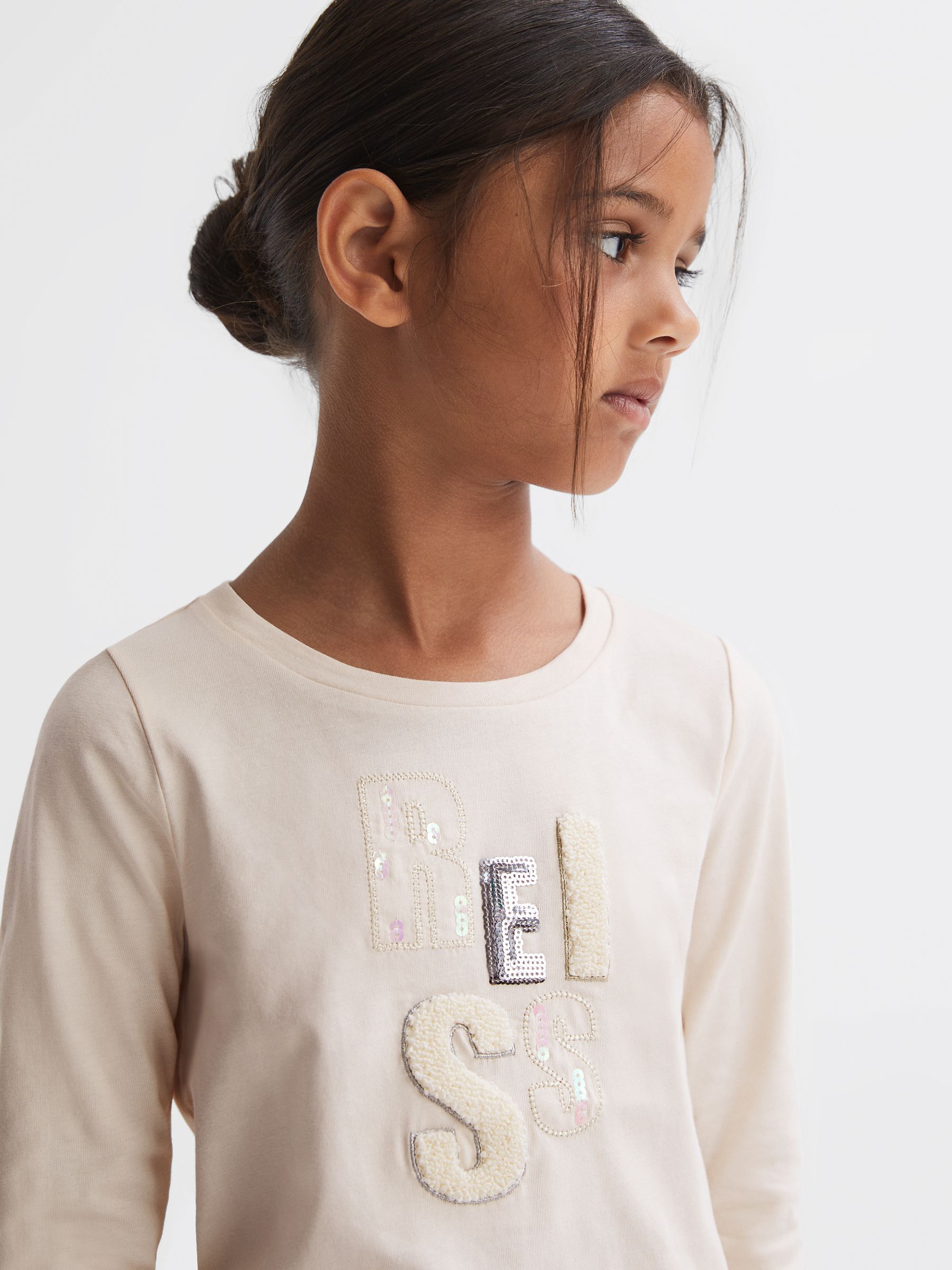 9-14 yrs Embellished 100% Cotton T-Shirt in Pink - Image 3 of 6