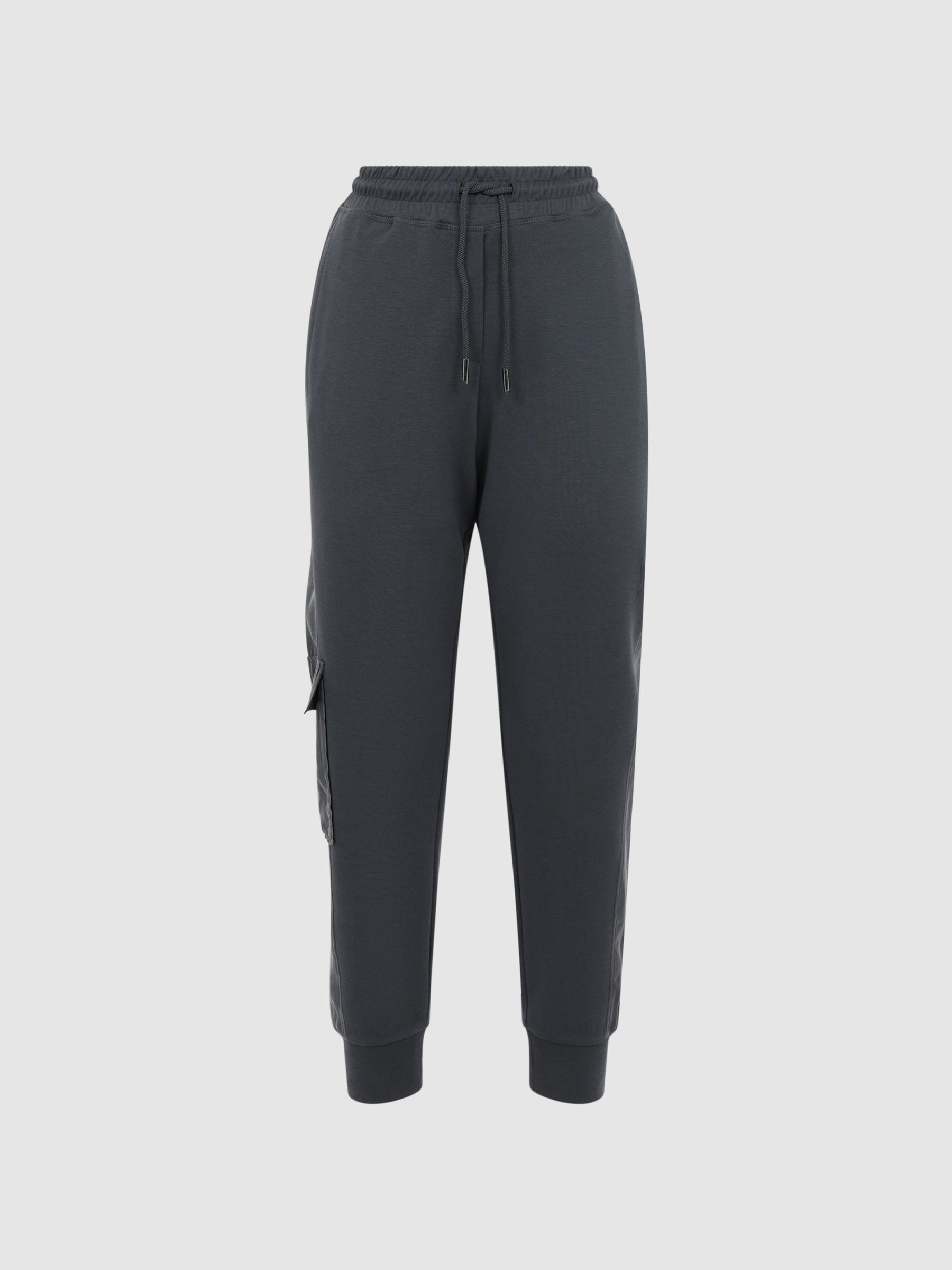 Hybrid Side Stripe Drawstring Joggers in Charcoal - Image 2 of 5