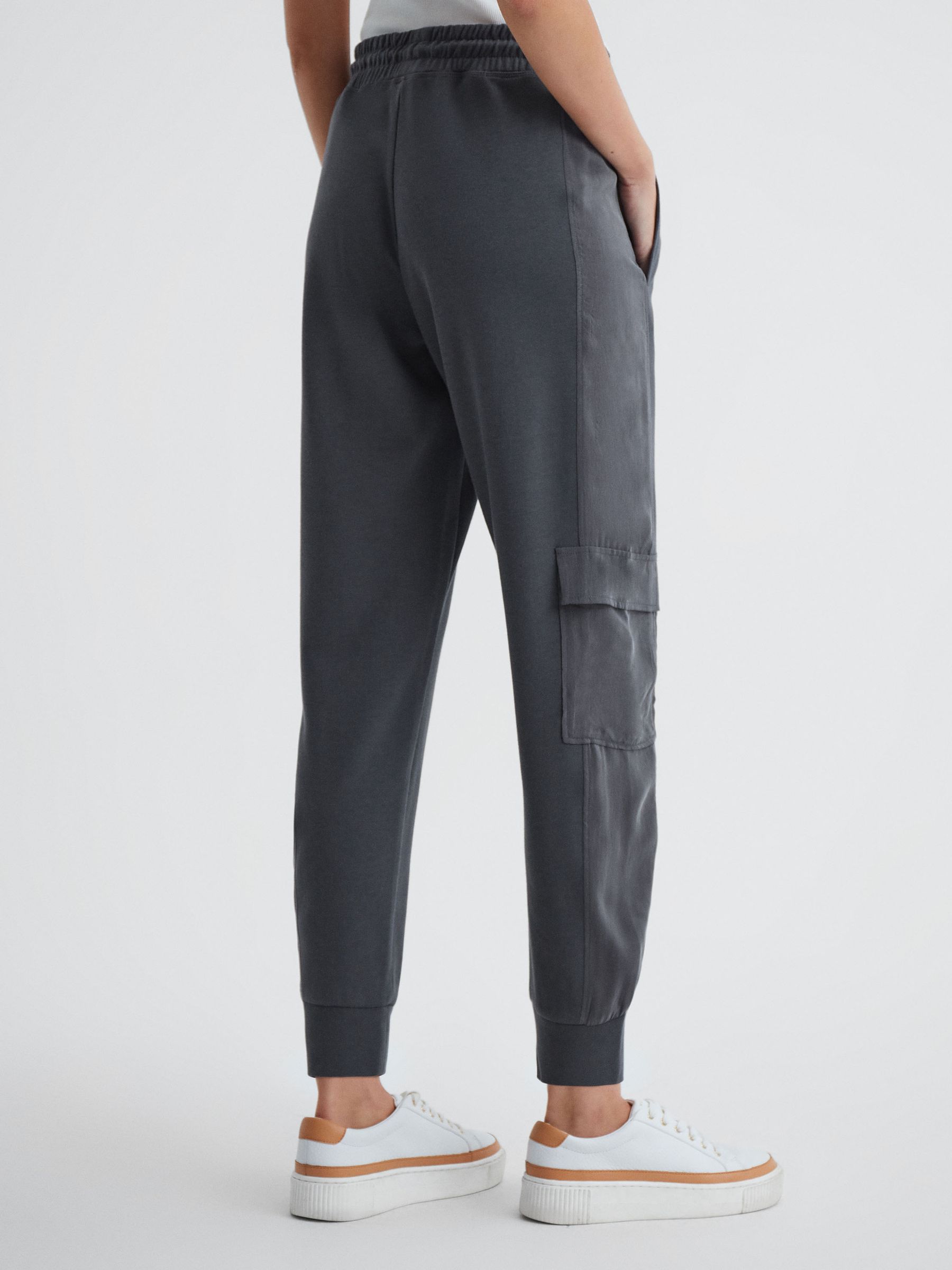 Hybrid Side Stripe Drawstring Joggers in Charcoal - Image 3 of 5