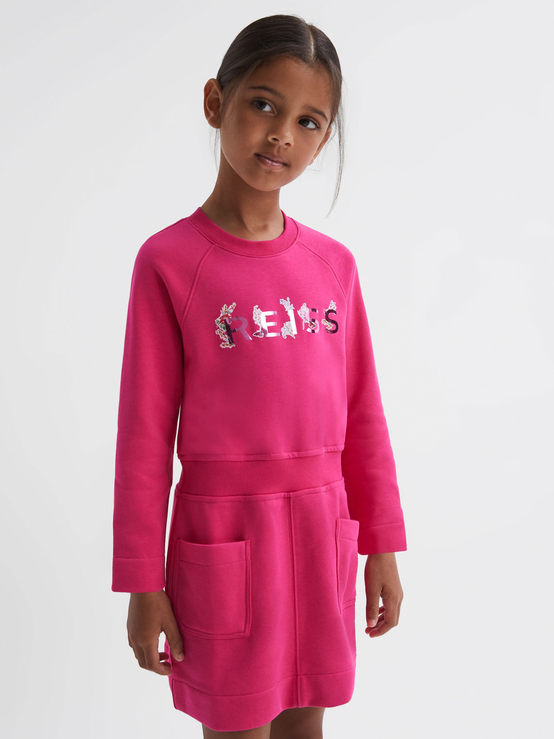 4-9 yrs Sweatshirt Dress in Pink - Image 3 of 6