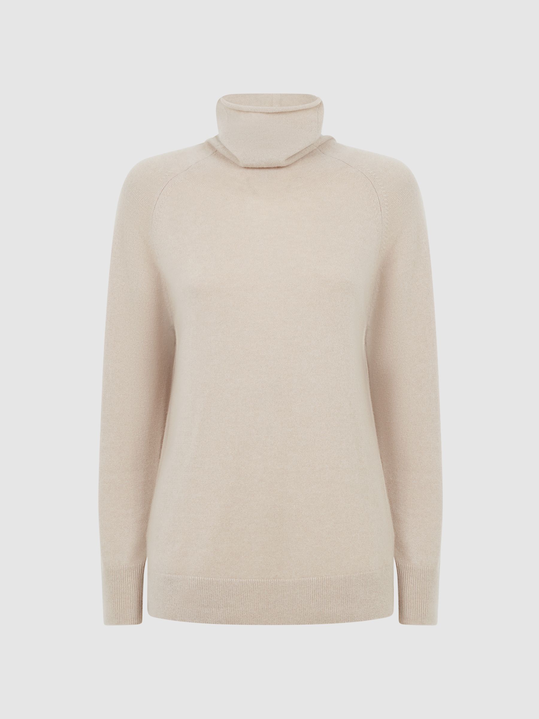 Relaxed Cashmere Roll Neck Top in Stone - Image 2 of 5
