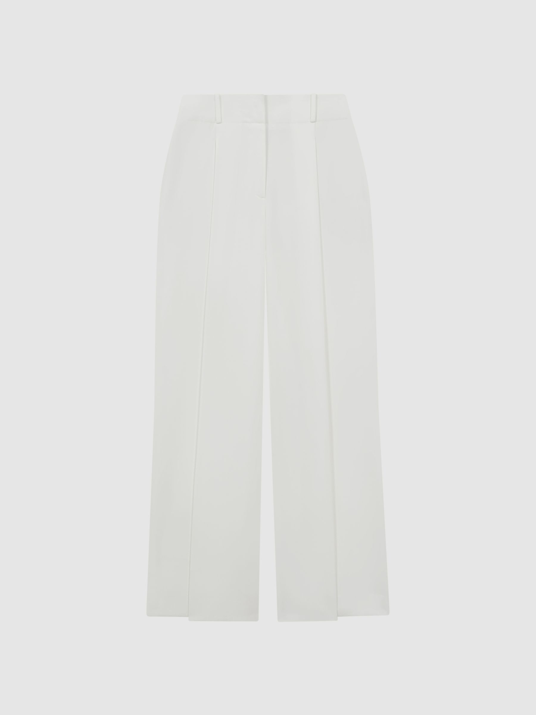 Mid Rise Wide Leg Trousers in White - Image 2 of 5
