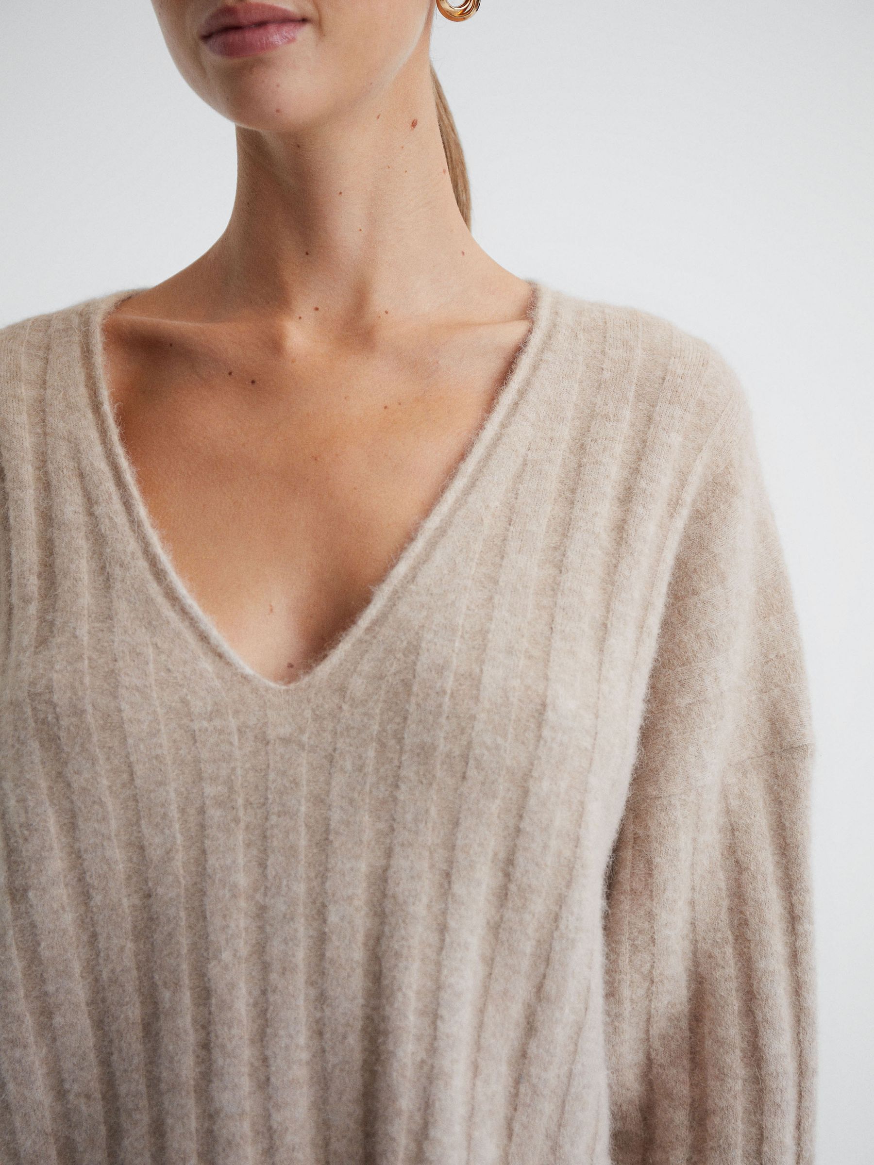 Ribbed Jumper in Nude - Image 3 of 5