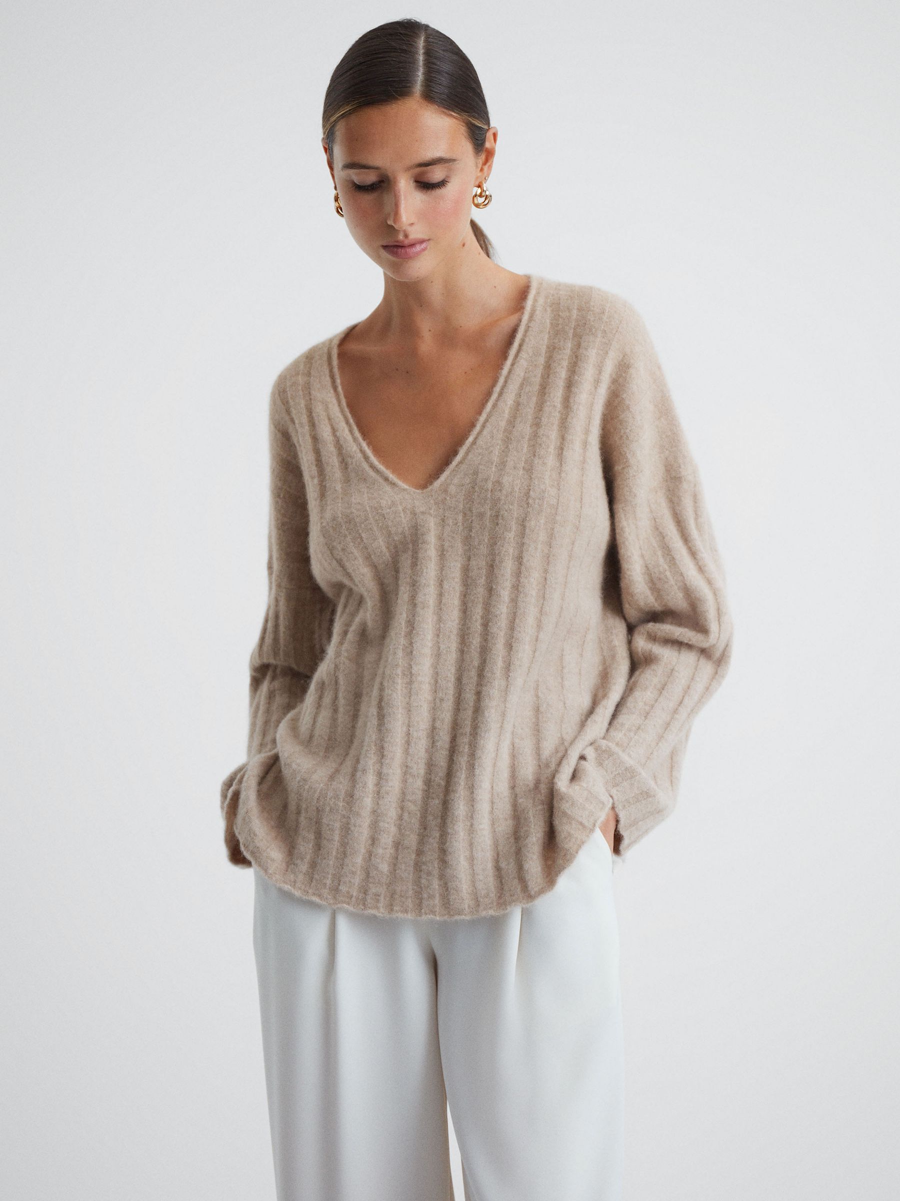 Ribbed Jumper in Nude - Image 4 of 5