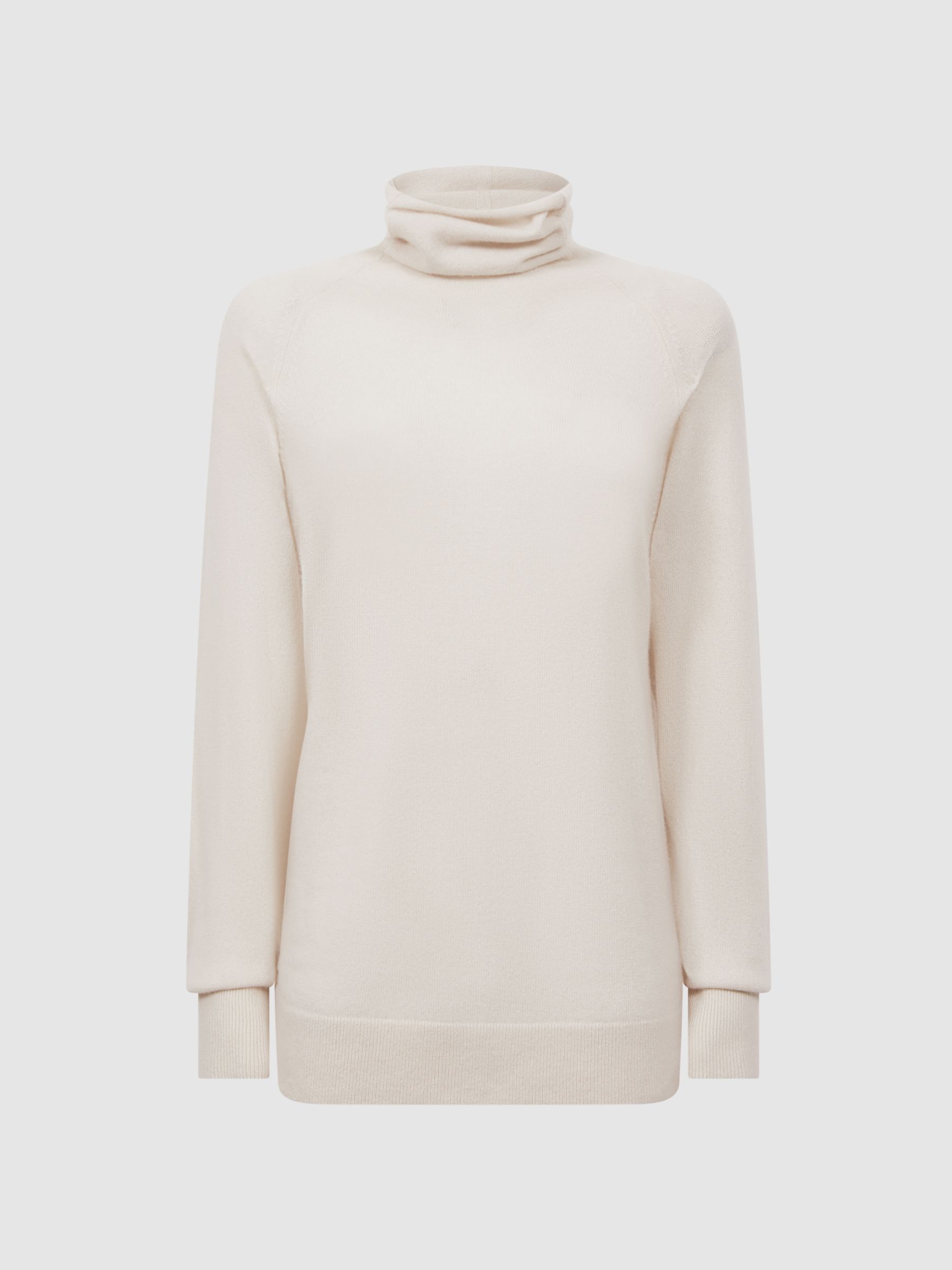 Relaxed Cashmere Roll Neck Top in Cream - Image 2 of 7 Relaxed Cashmere Roll Neck Top in Cream - Image 2 of 7