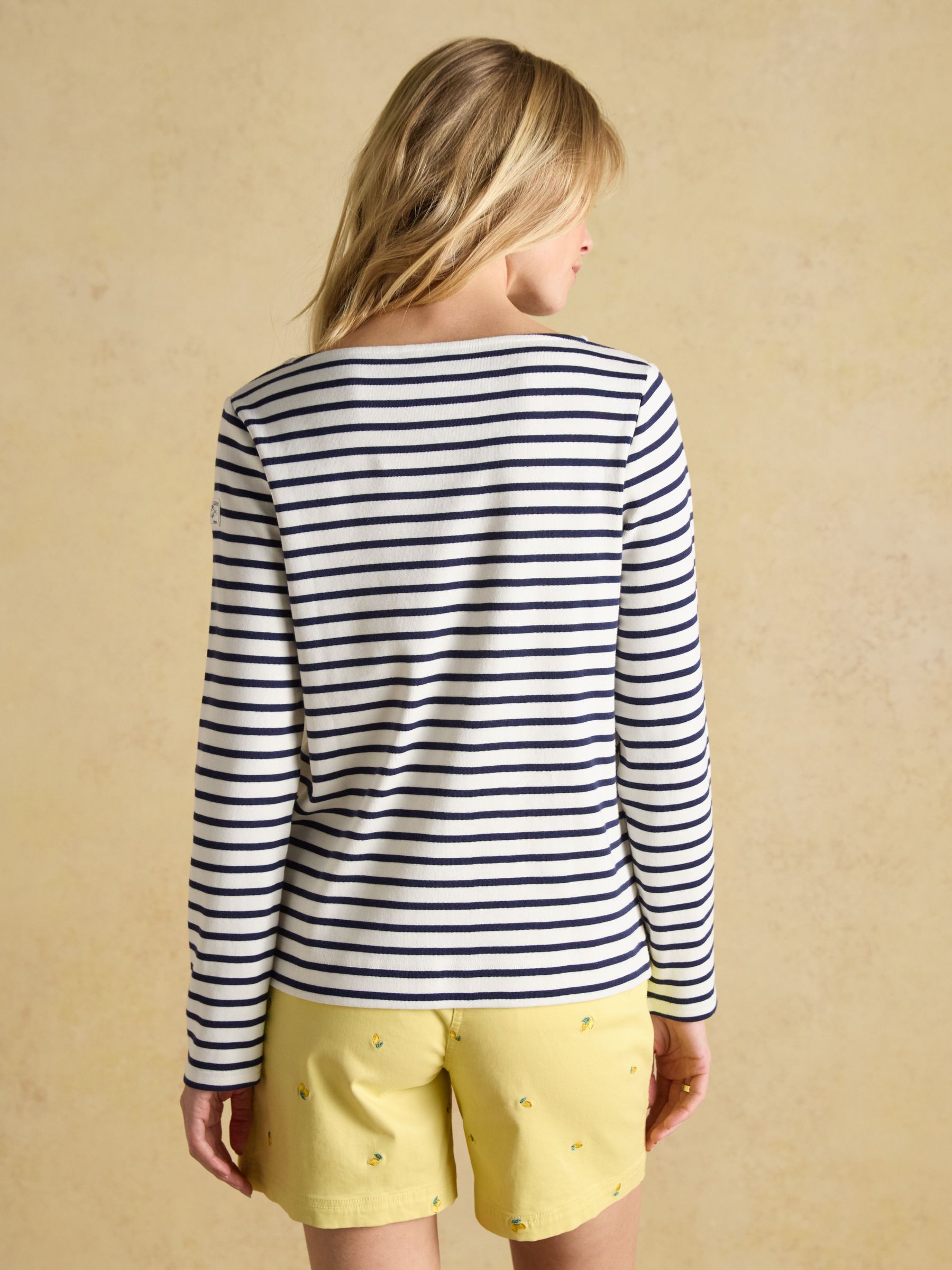 Harbour Cream & Navy Striped Boat Neck Breton Top - Image 2 of 8