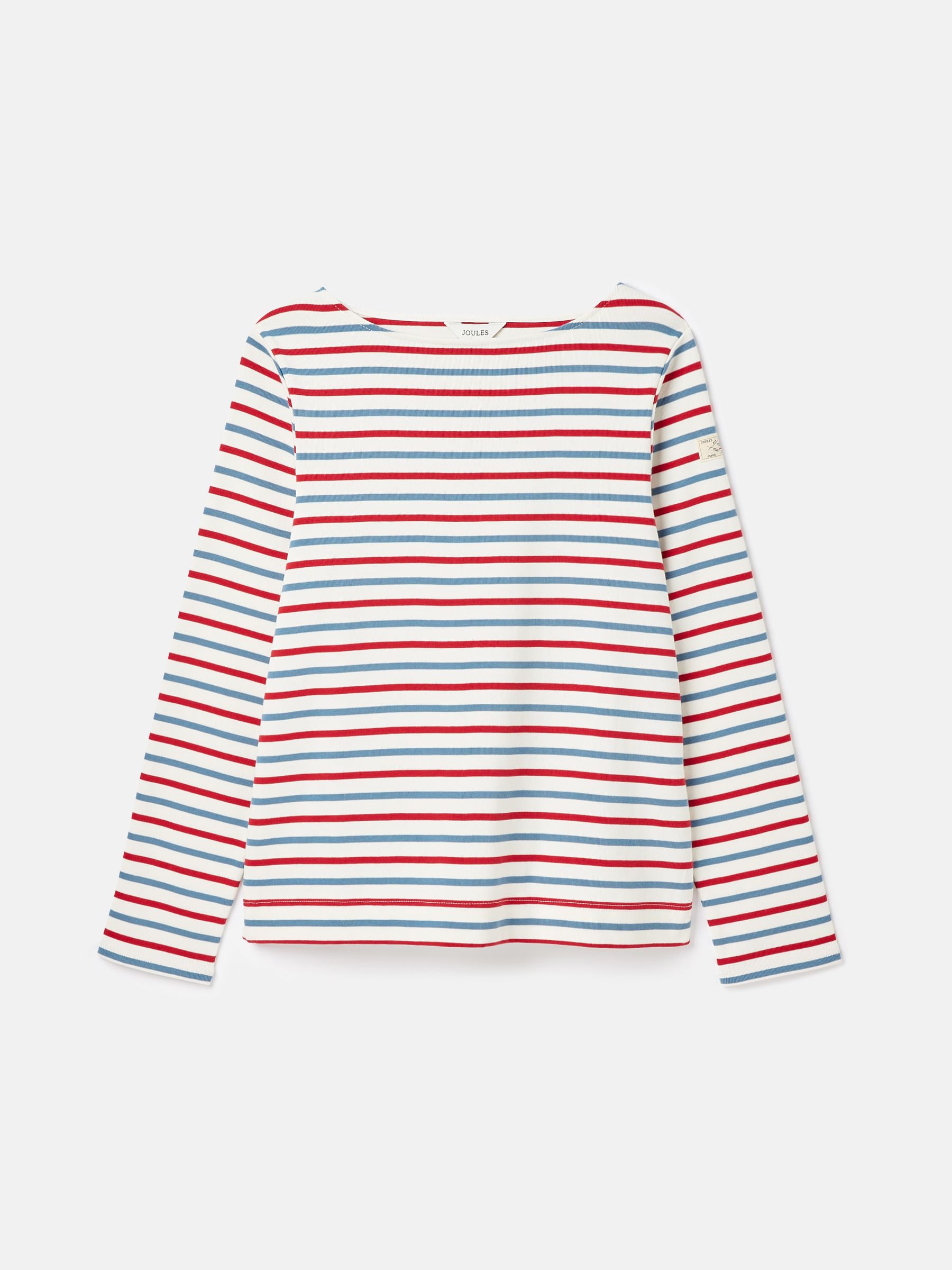 New Harbour Red & Blue Striped Boat Neck Breton Top - Image 6 of 6