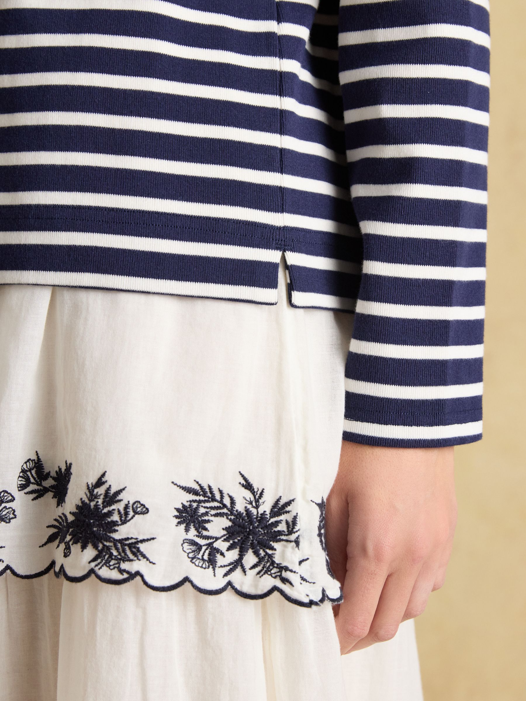 Harbour Navy & White Striped Boat Neck Breton Top - Image 4 of 8