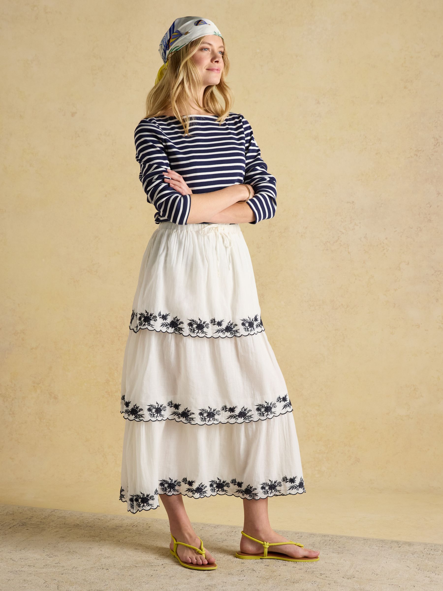 Harbour Navy & White Striped Boat Neck Breton Top - Image 5 of 8