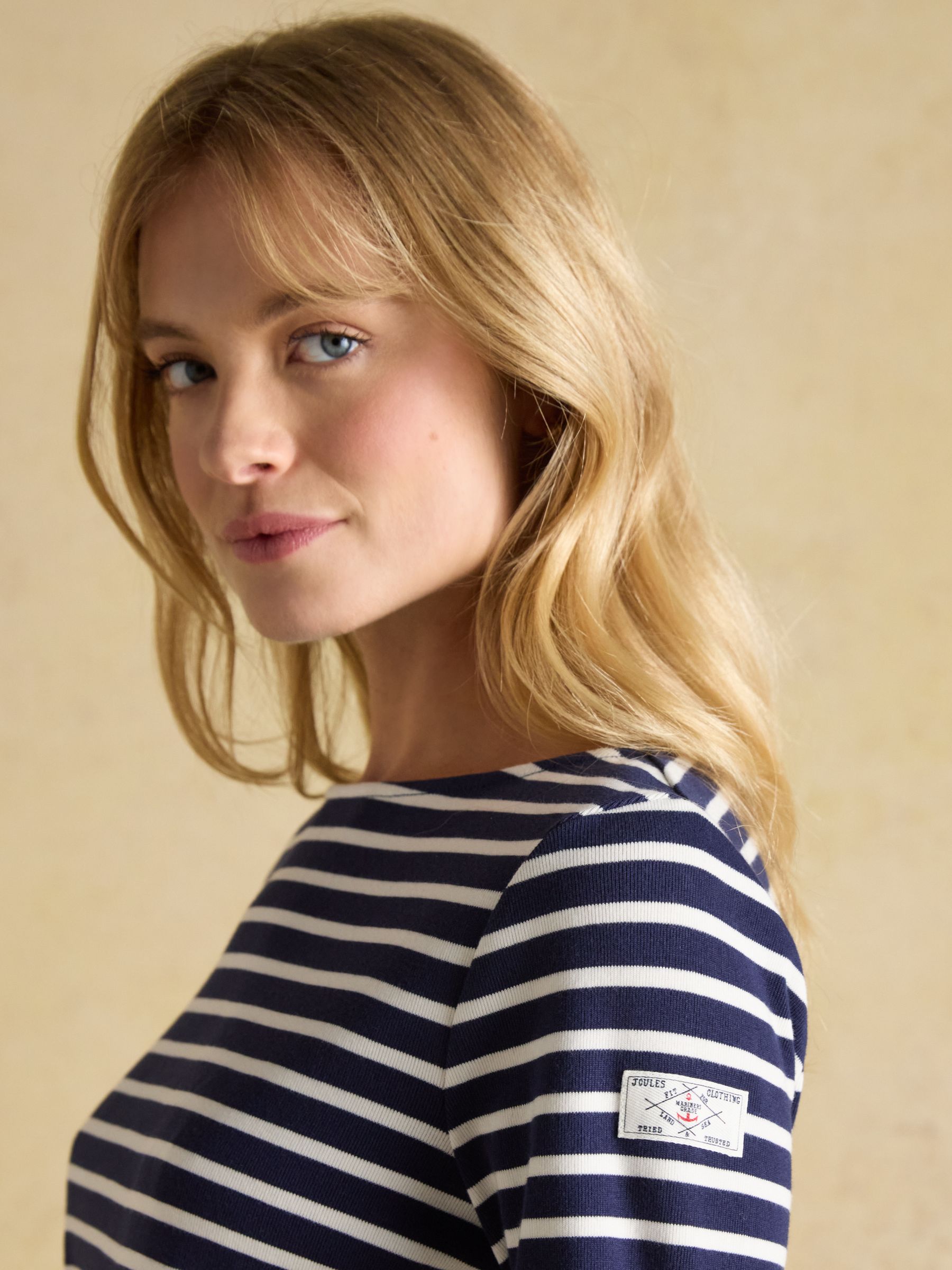 Harbour Navy & White Striped Boat Neck Breton Top - Image 6 of 8