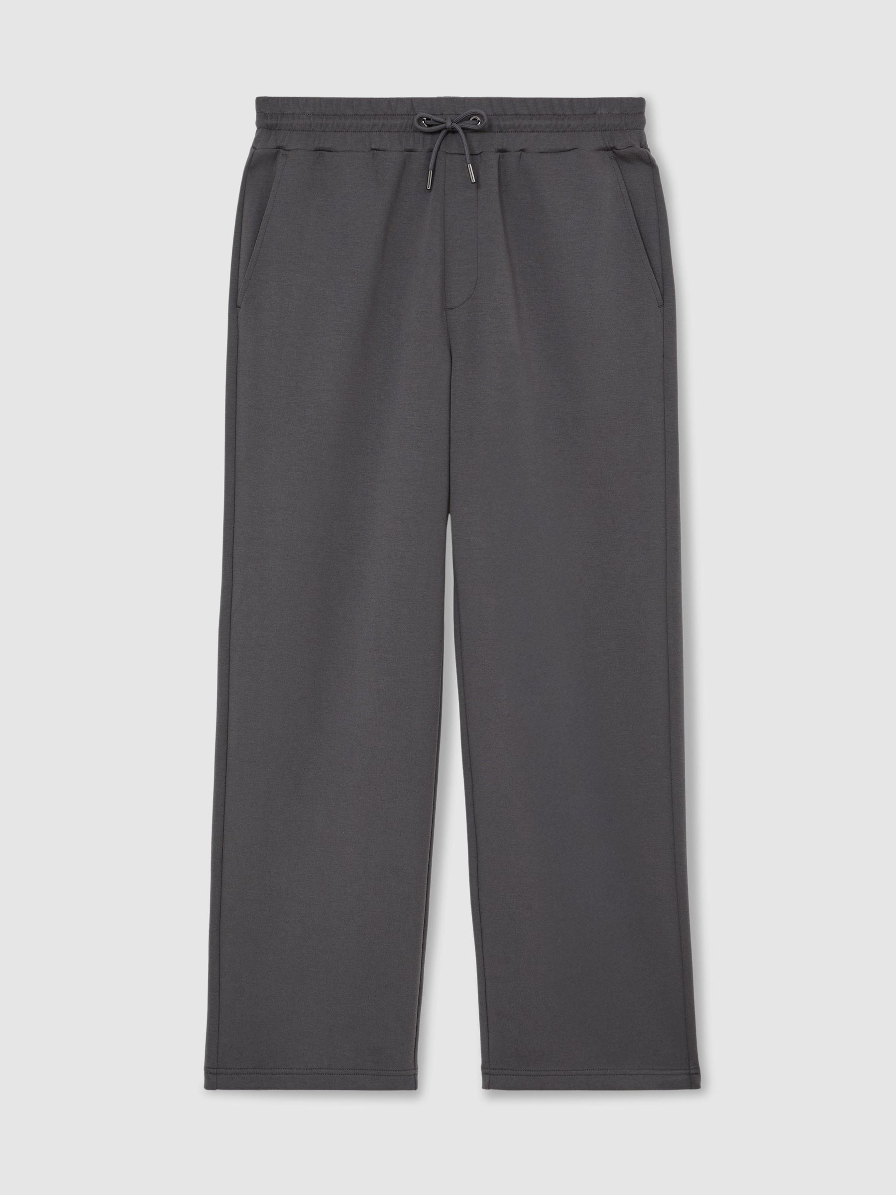 Premium Interlock Relaxed-Fit Joggers in Charcoal Grey - Image 2 of 6