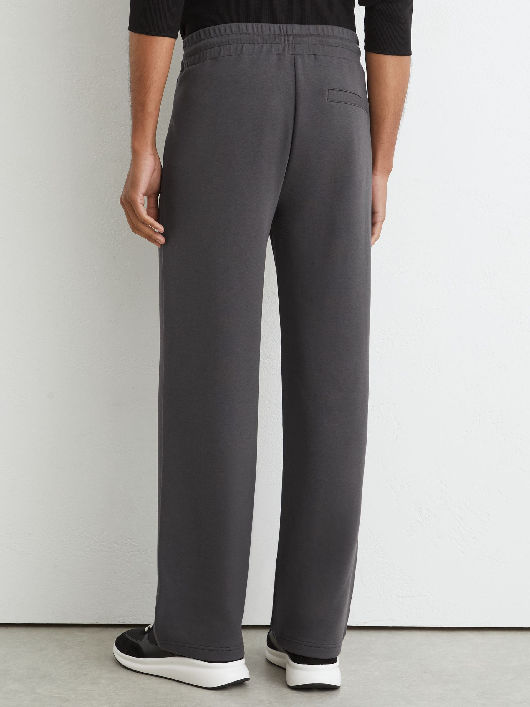 Premium Interlock Relaxed-Fit Joggers in Charcoal Grey - Image 5 of 6