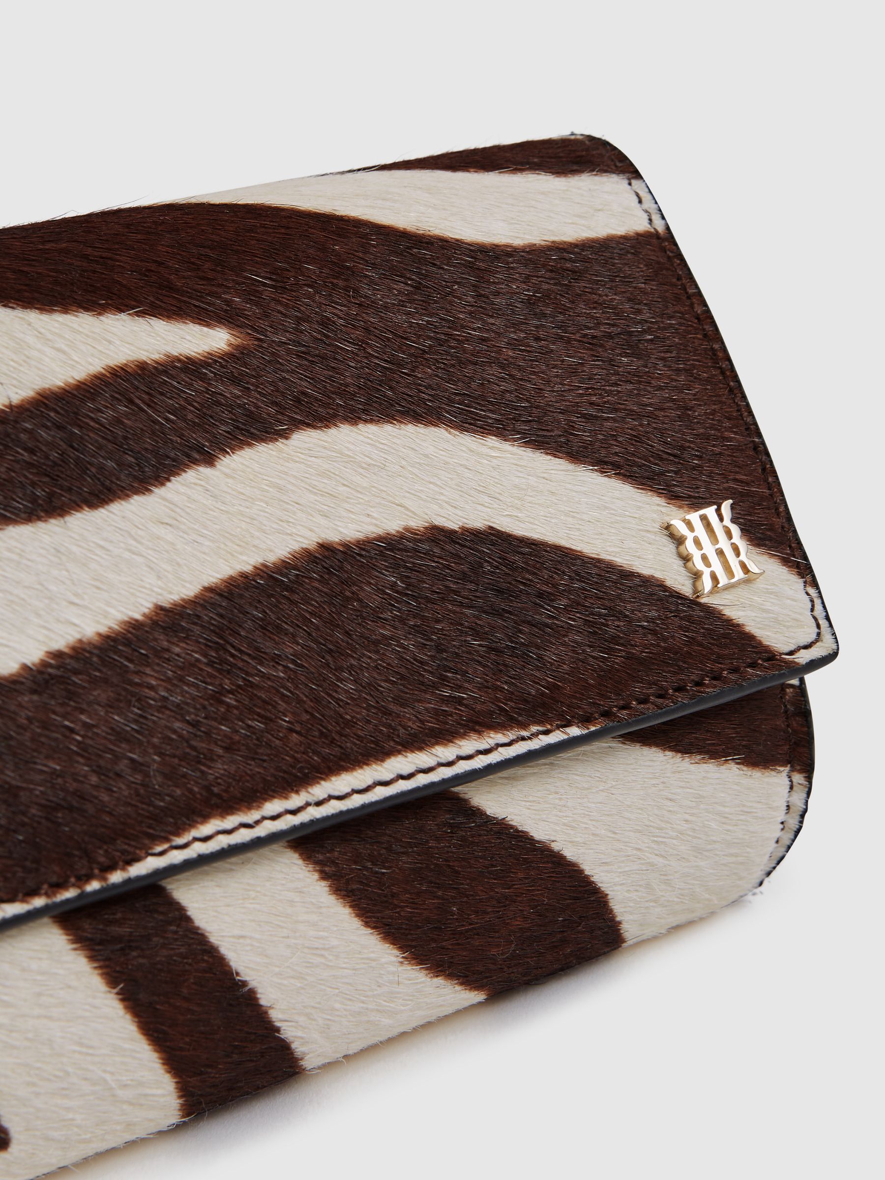 Zebra Calf Hair Baguette Bag in Mocha - Image 7 of 8