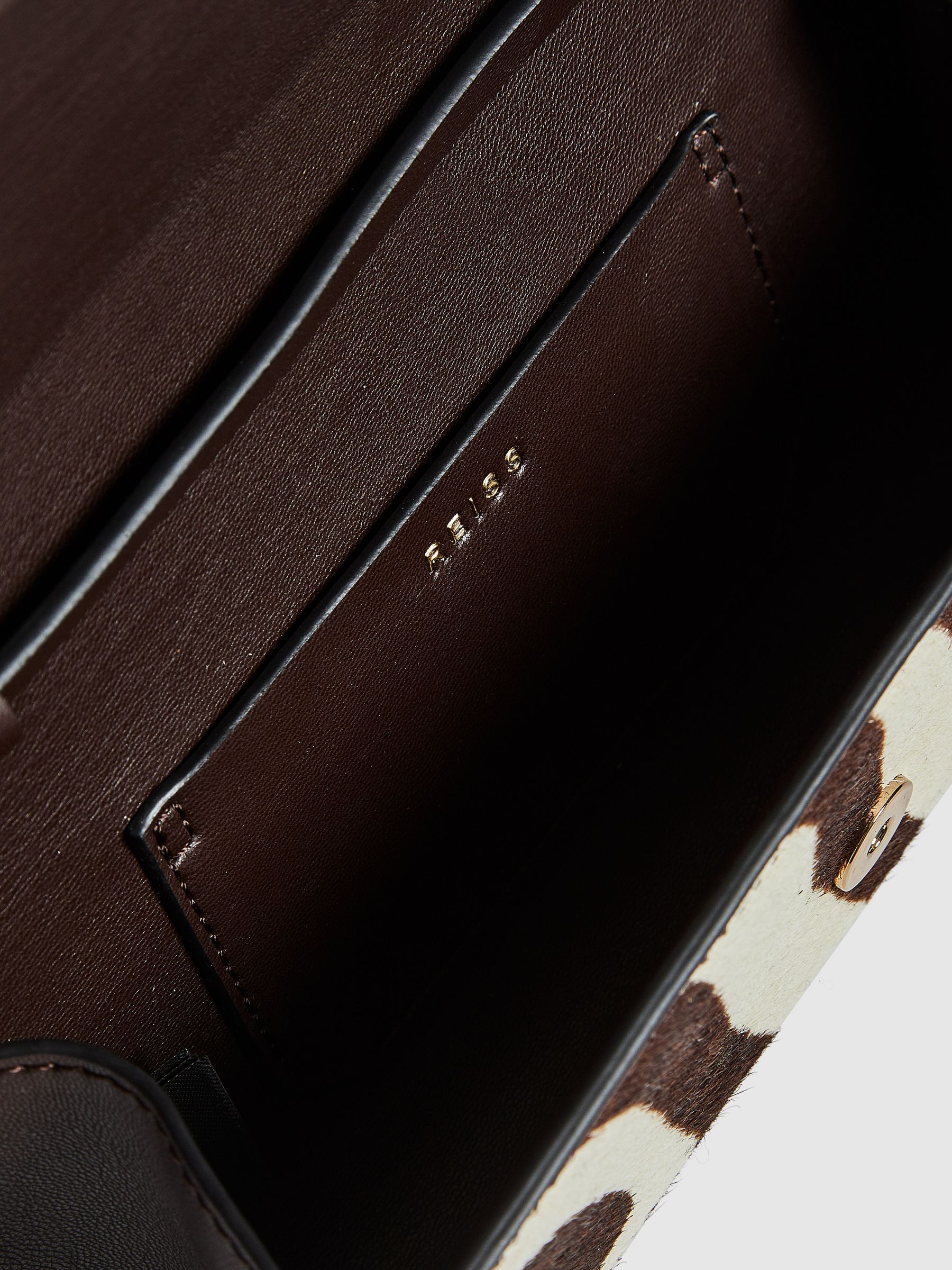 Zebra Calf Hair Baguette Bag in Mocha - Image 8 of 8