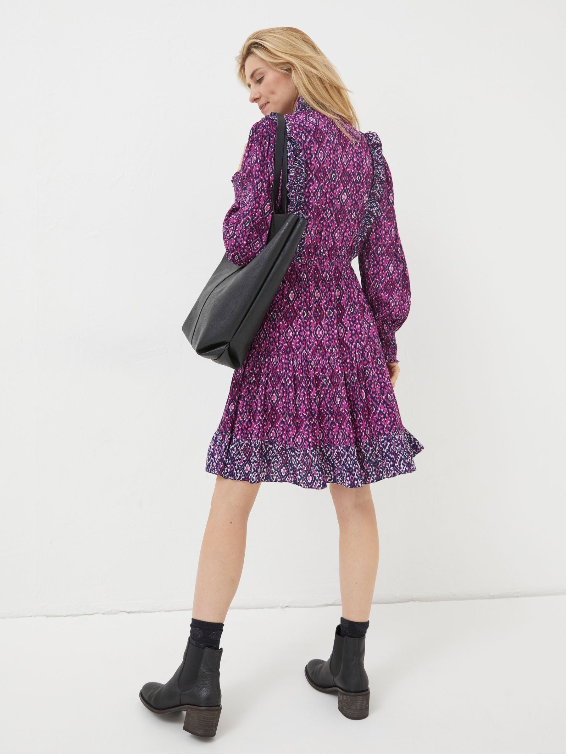 Purple Darcey Ikat Geo Dress - Image 2 of 4
