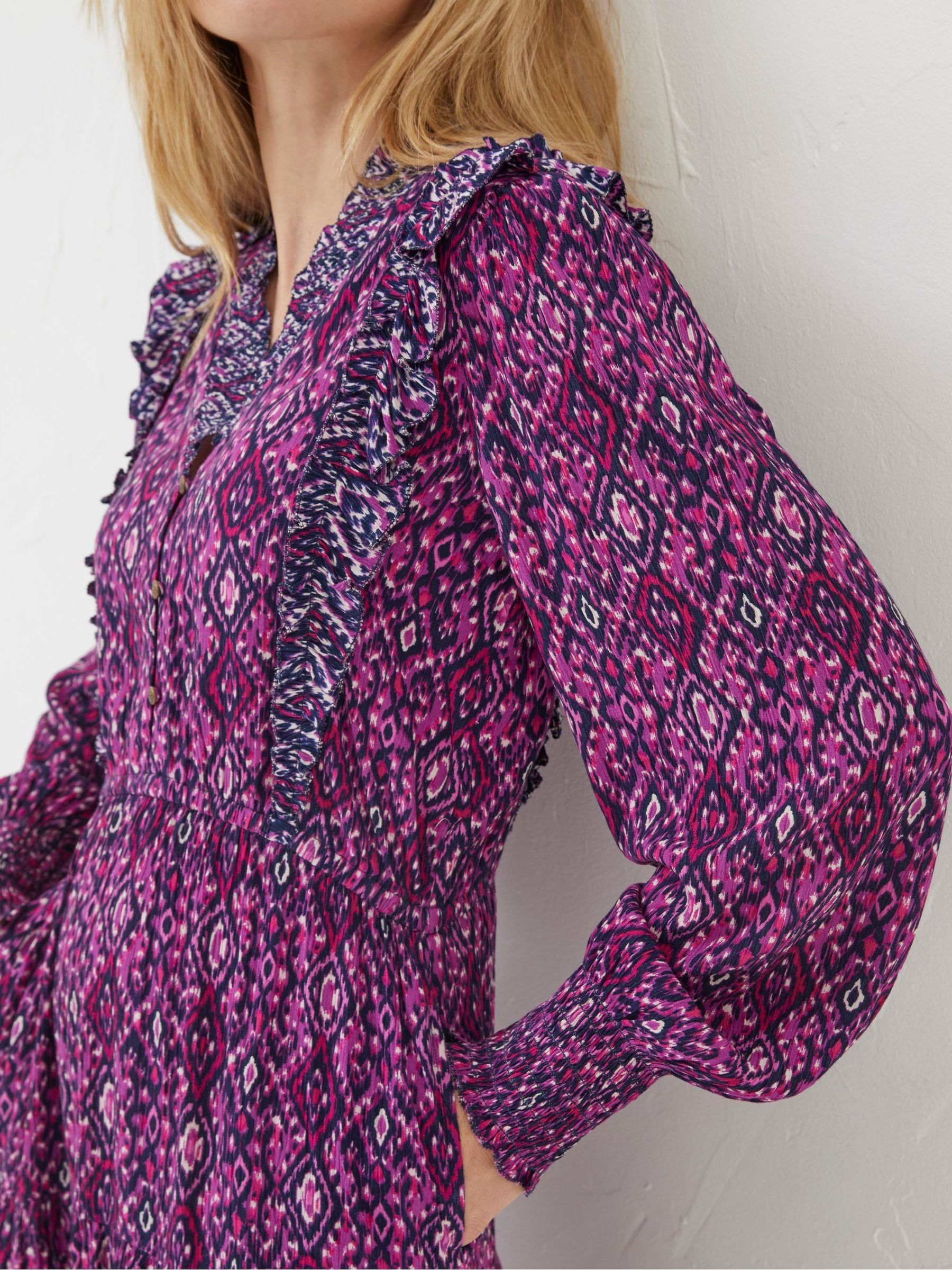 Purple Darcey Ikat Geo Dress - Image 3 of 4