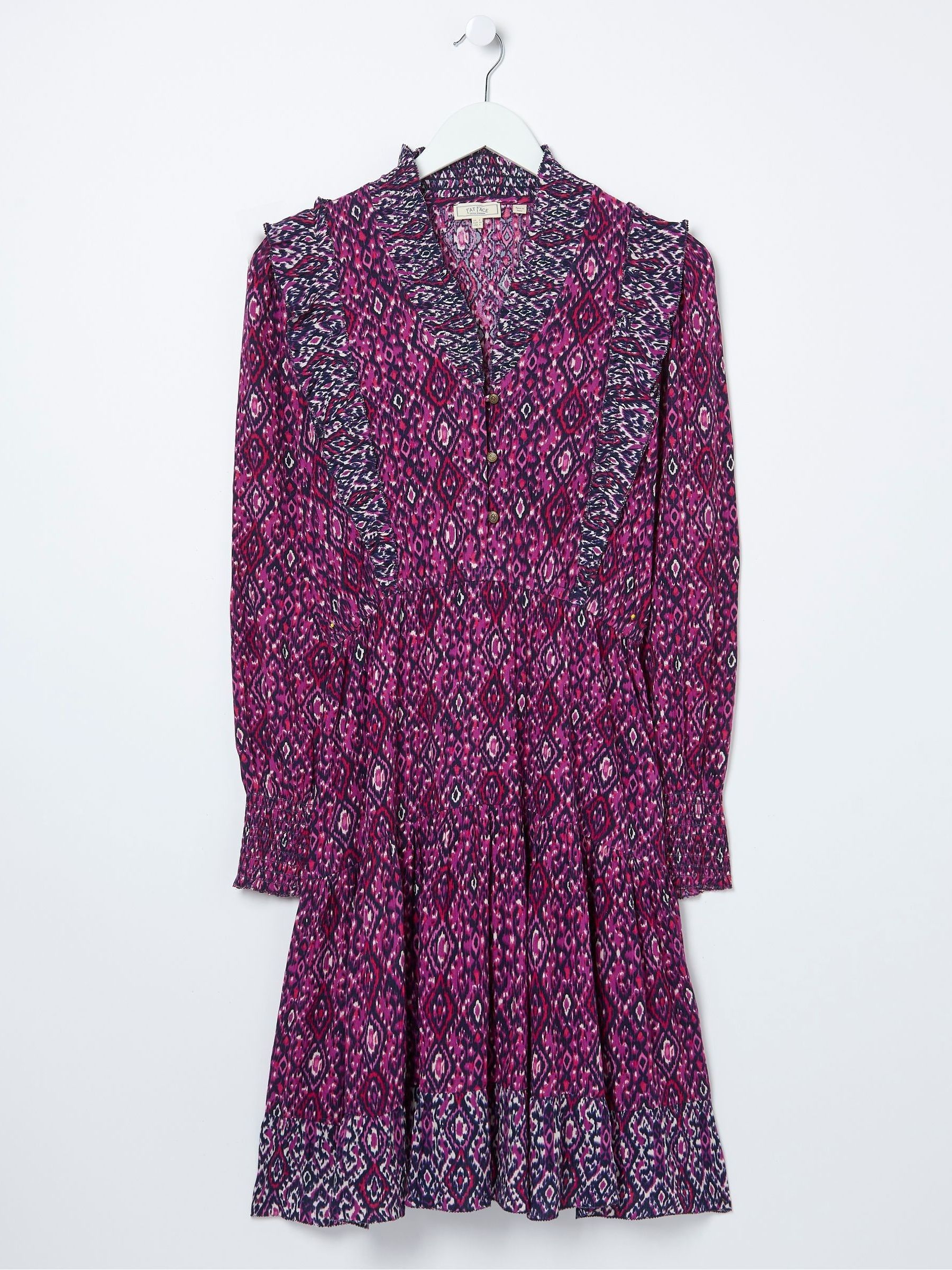 Purple Darcey Ikat Geo Dress - Image 4 of 4